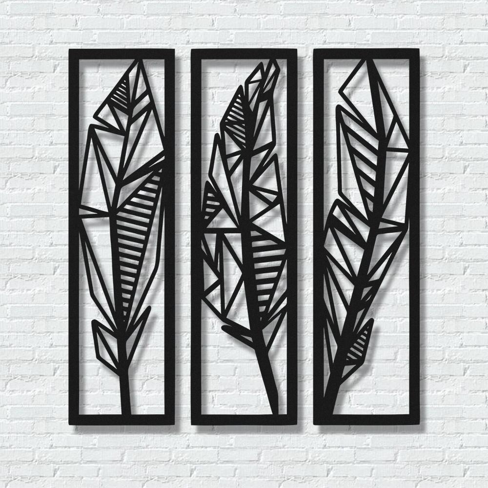 ・"Feathers Trio"・Premium Metal Wall Art - Limited Edition