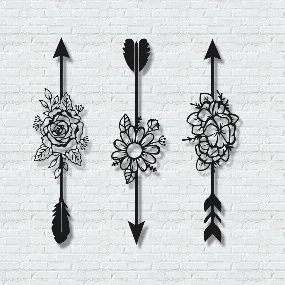 ・"Arrows and Flowers"・Premium Metal Wall Art - Limited Edition