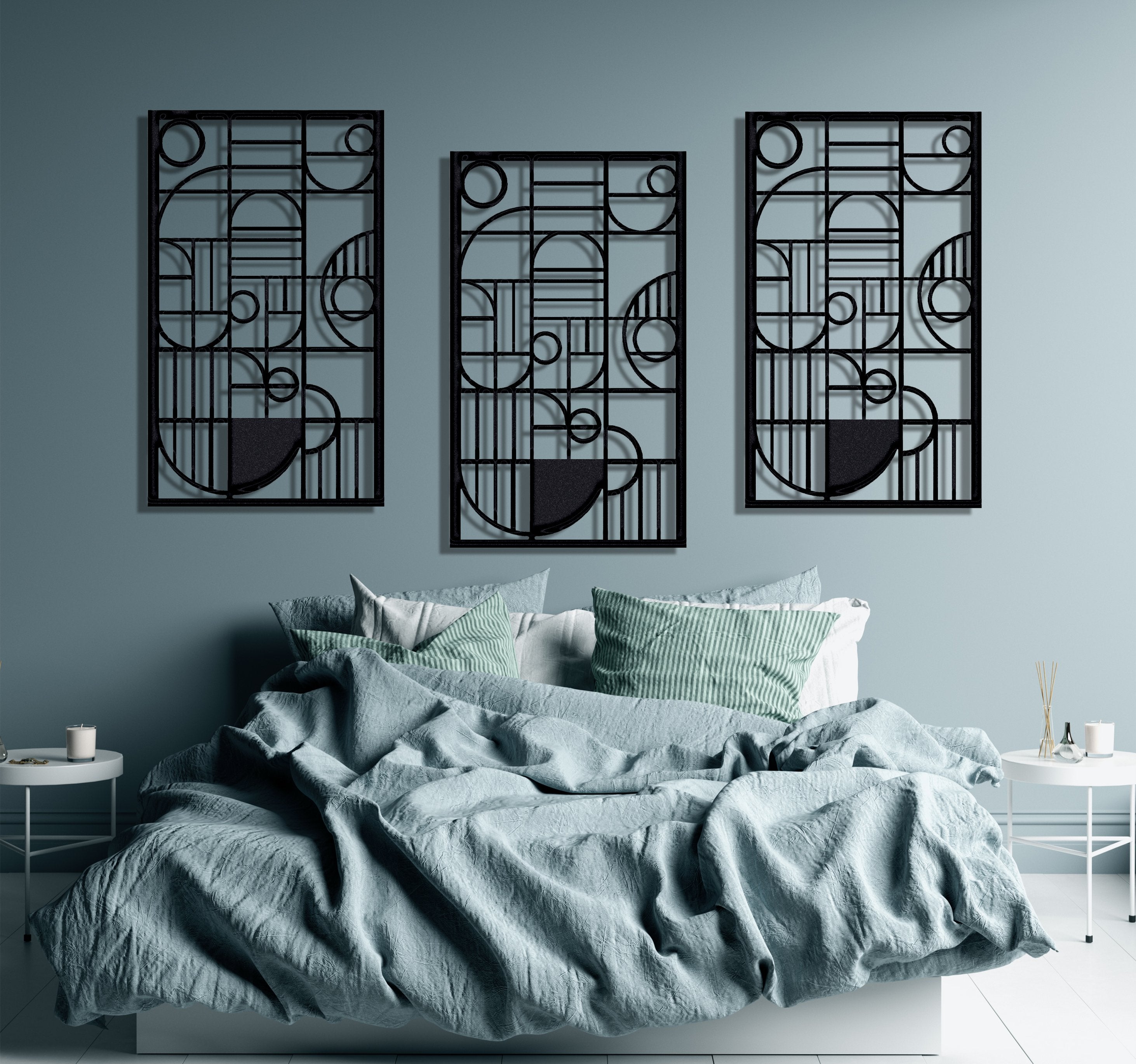 ・"Abstract Lines Vertical"・Premium Metal Wall Art - Limited Edition