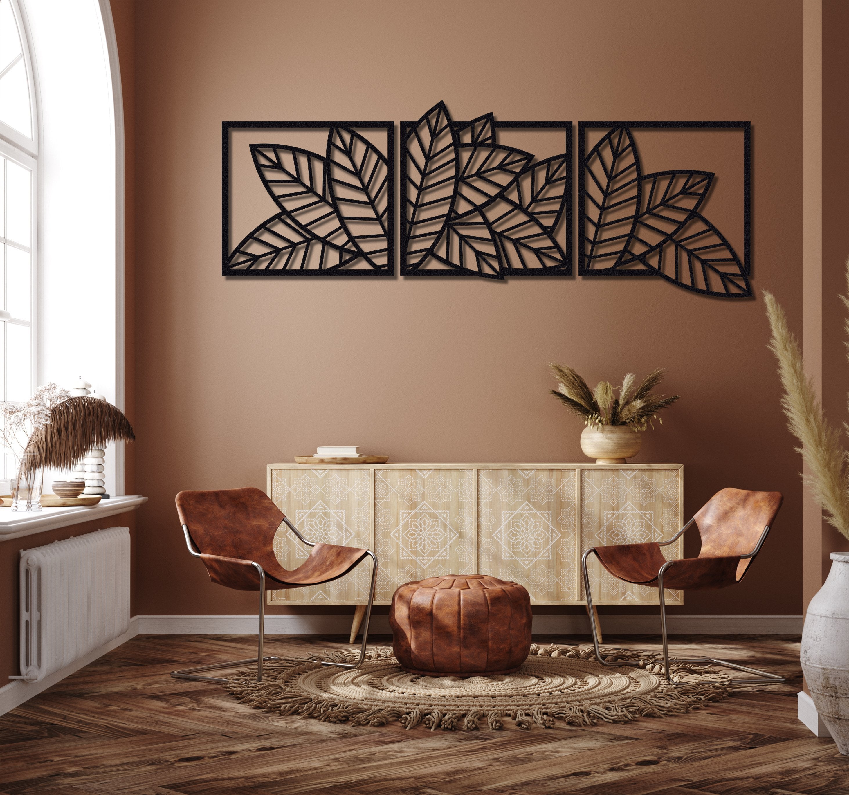 ・"Leaves Trio"・Premium Metal Wall Art - Limited Edition