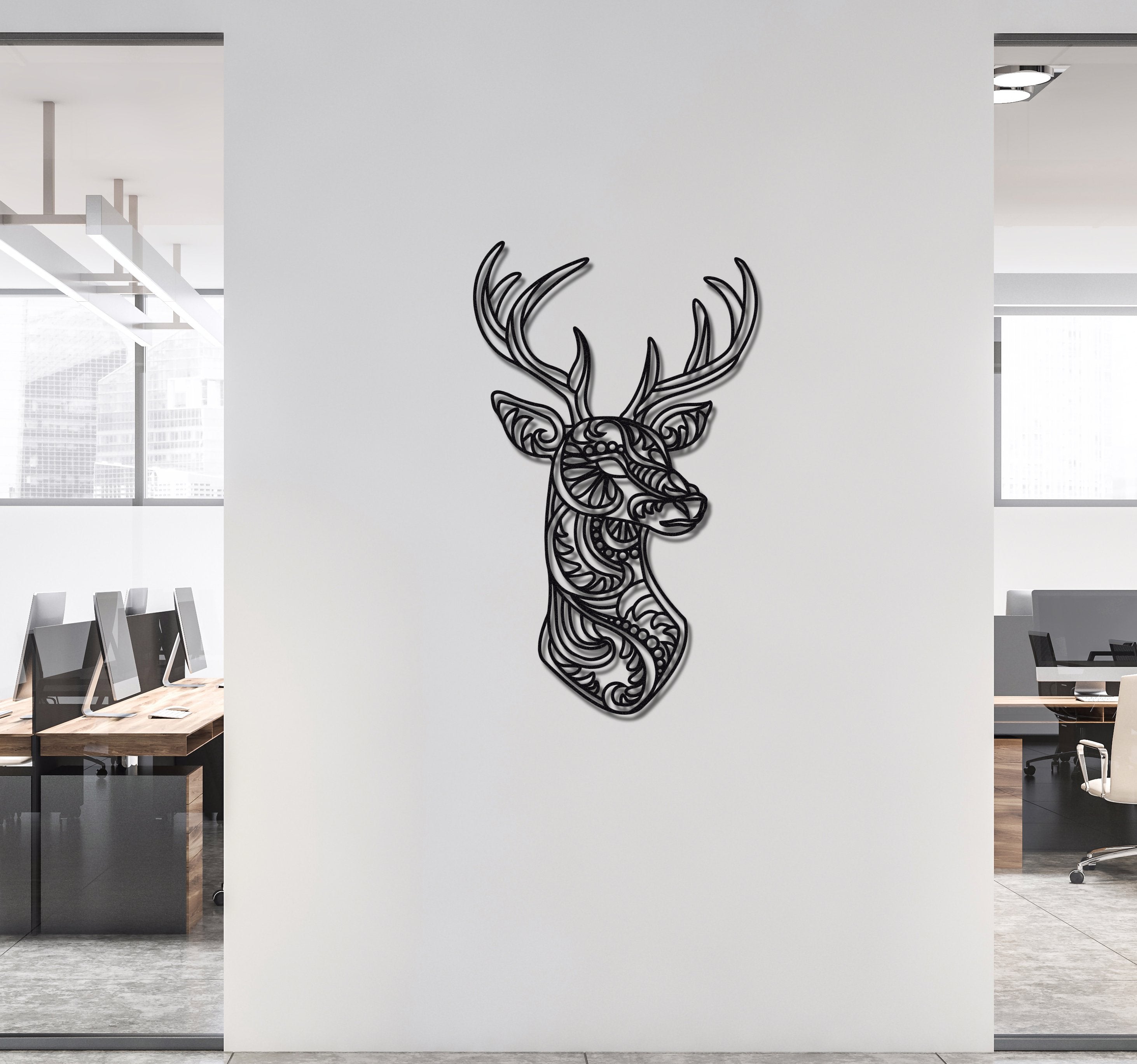 ・"Zentangle Deer"・Premium Metal Wall Art - Limited Edition