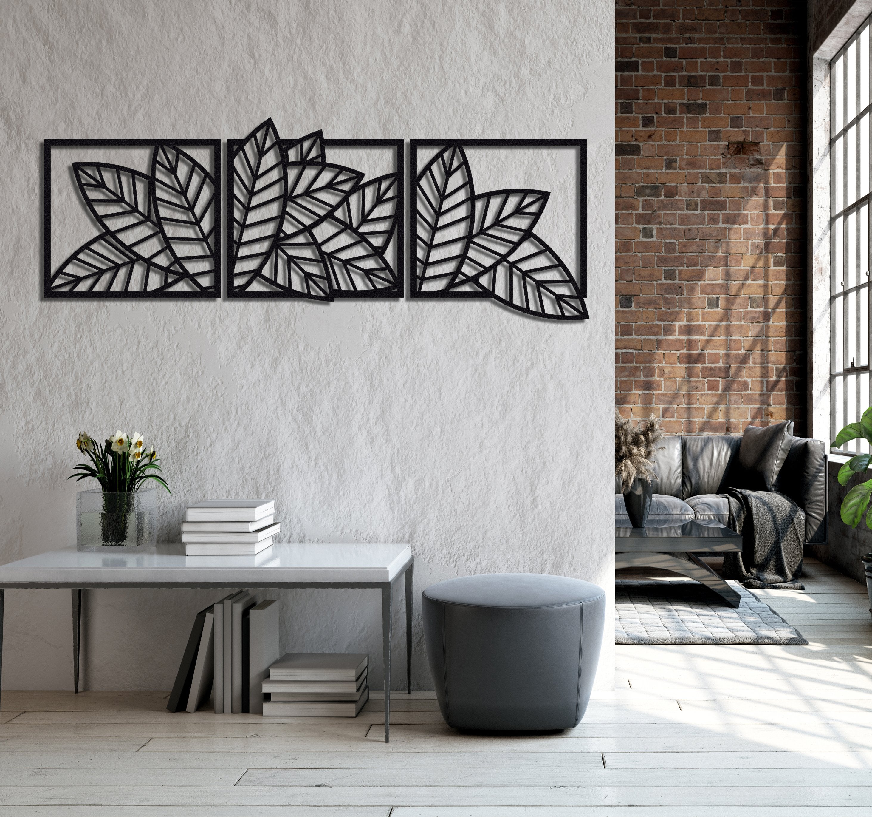 ・"Leaves Trio"・Premium Metal Wall Art - Limited Edition