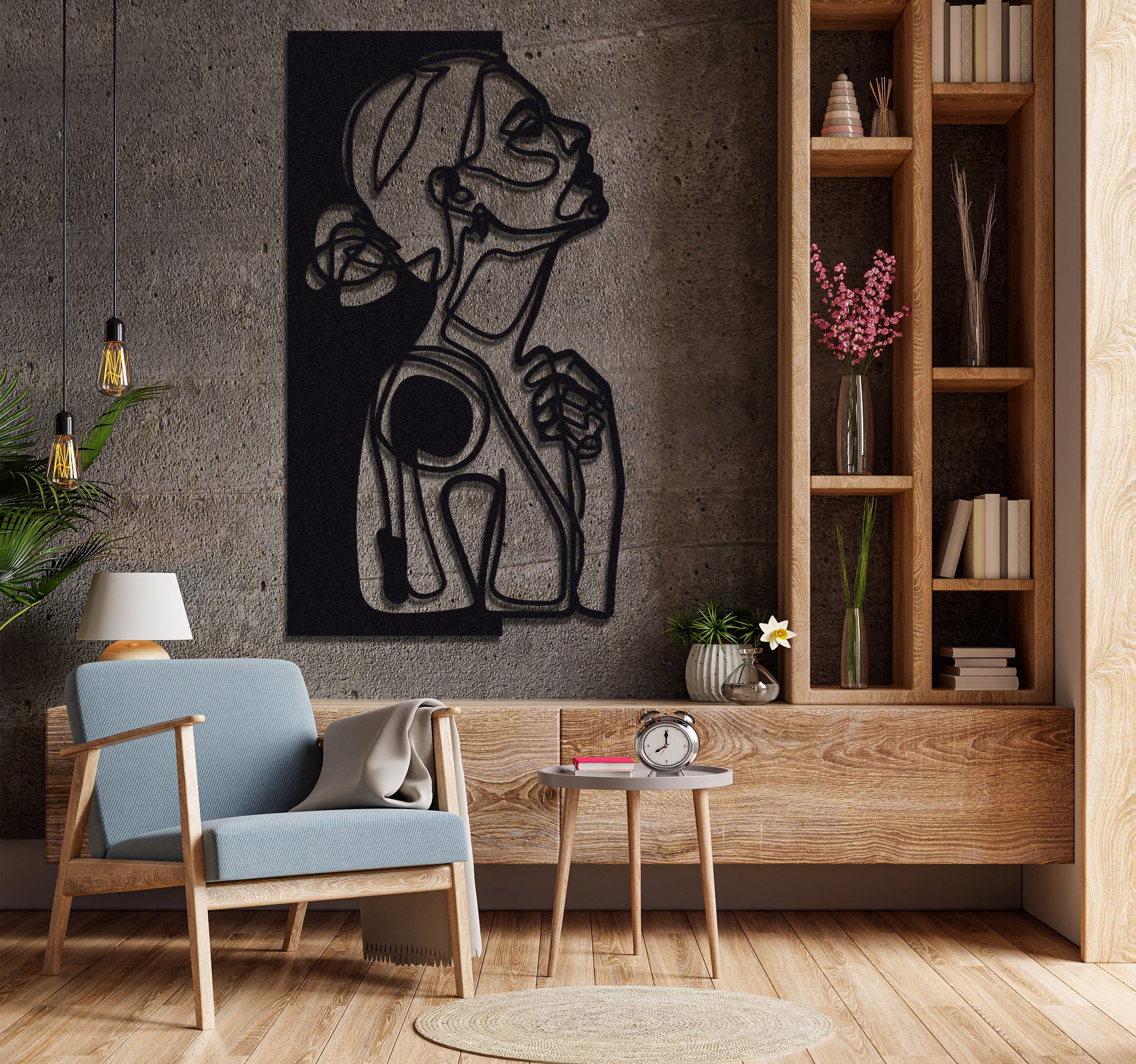 ・"Line Art Woman"・Art mural en métal de qualité supérieure - Édition limitée