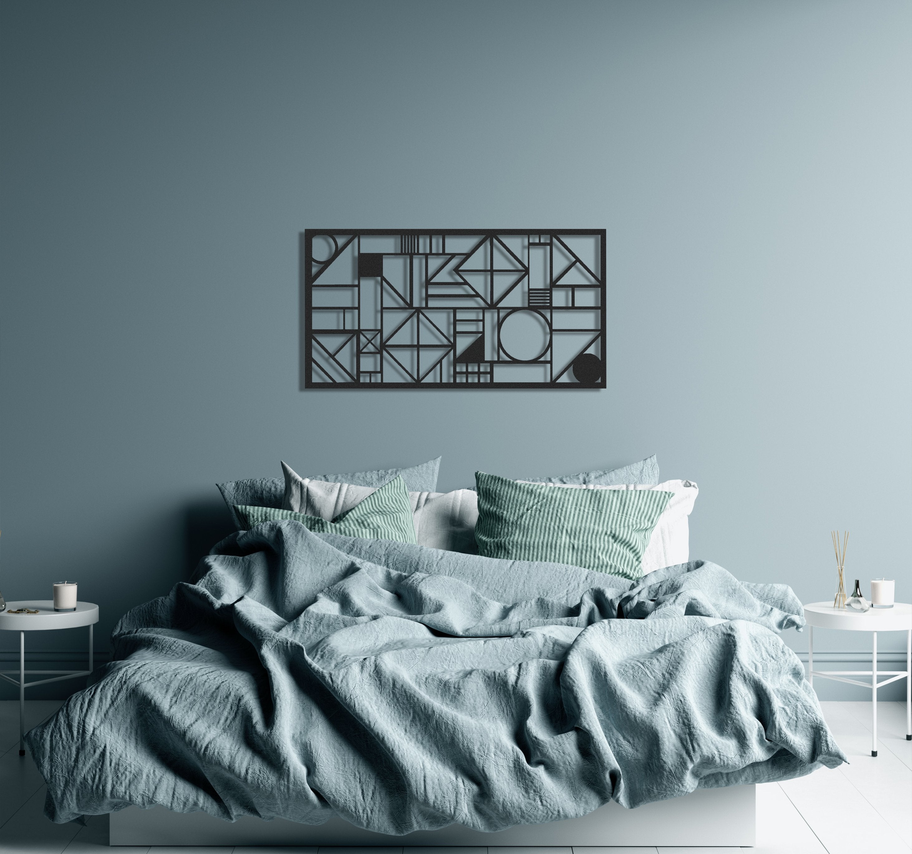 ・"Abstract Lines Landscape"・Premium Metal Wall Art - Limited Edition