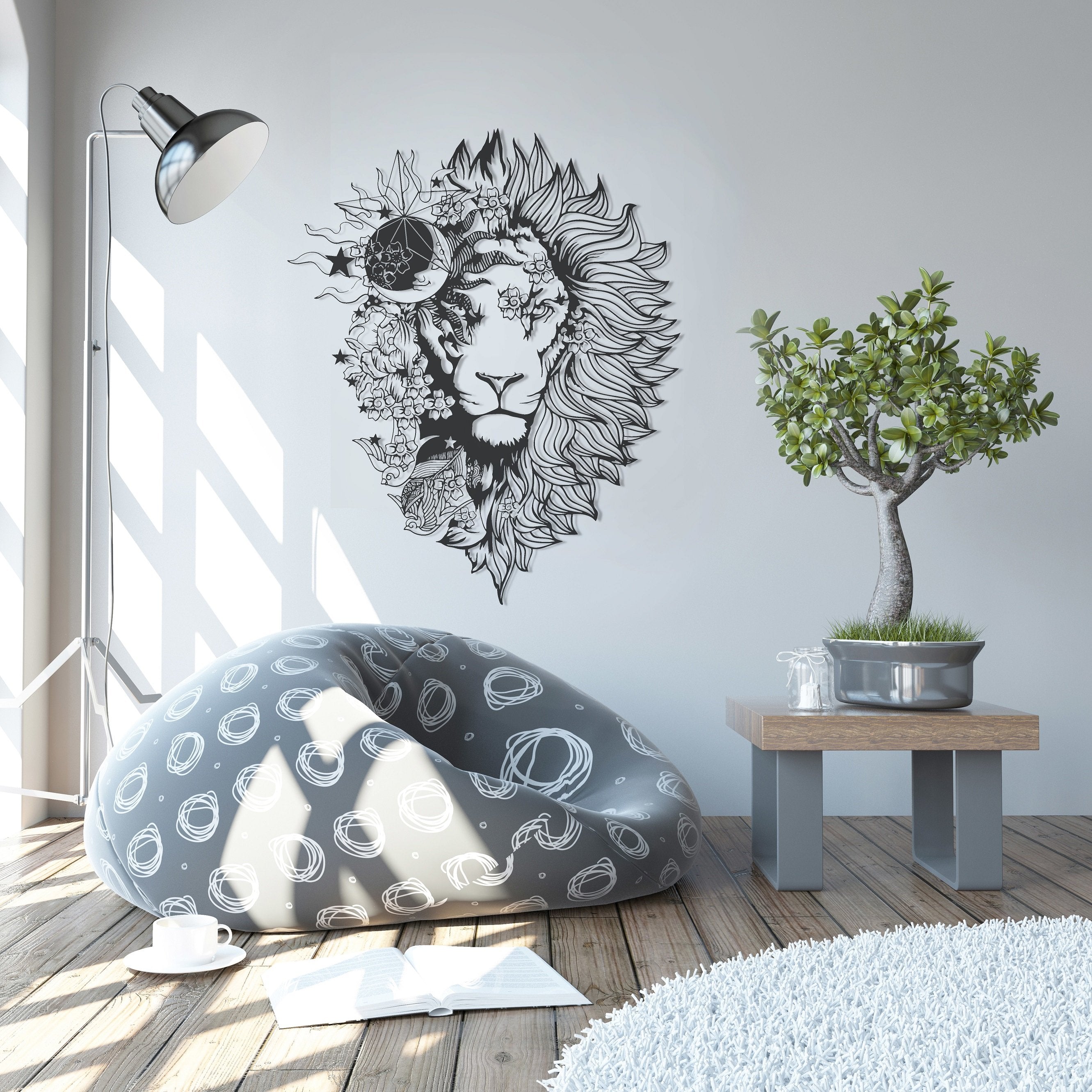 ・„Astro Löwe“・Premium-Wandkunst aus Metall – limitierte Auflage