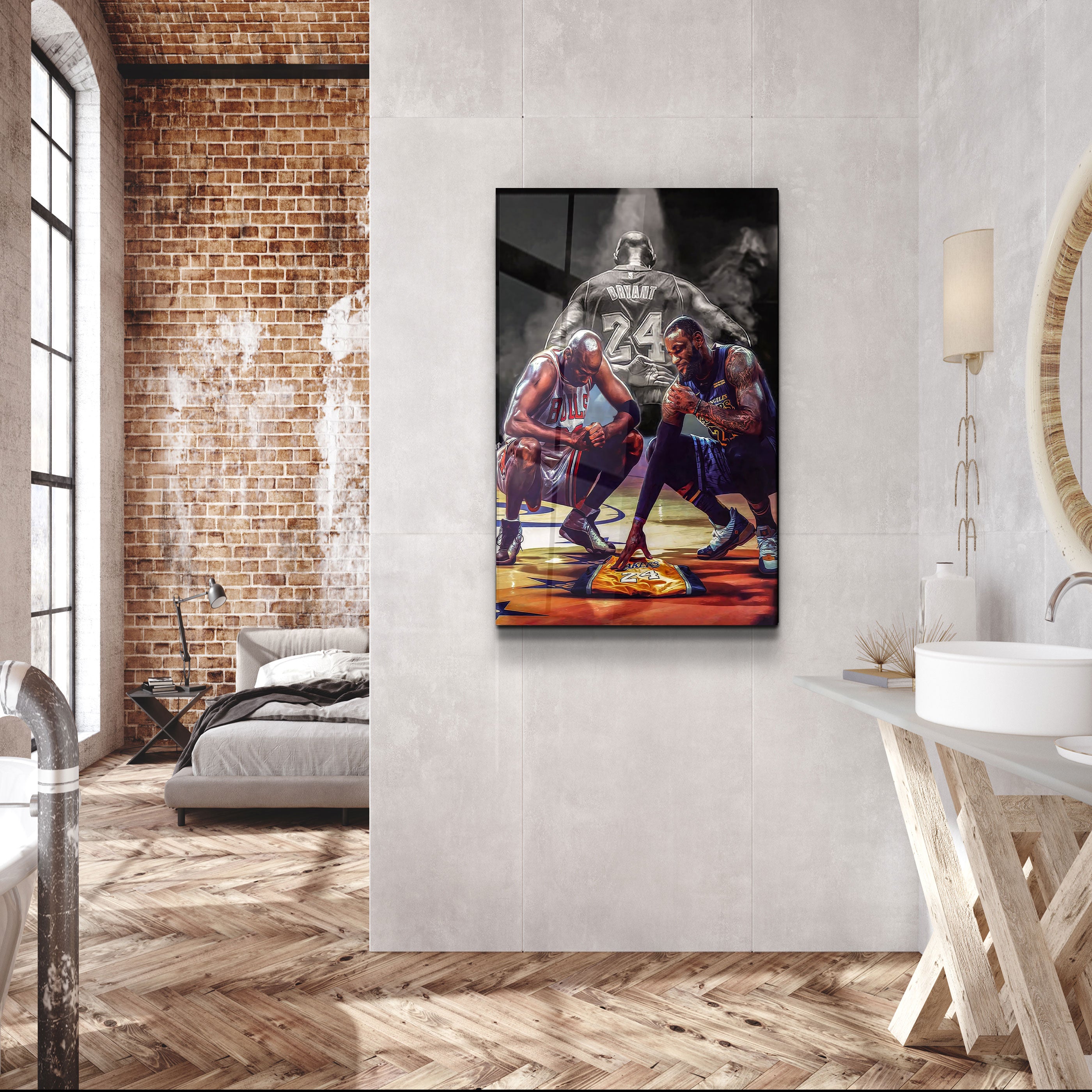 ・"Kobe - MJ - LeBron James"・Glass Wall Art