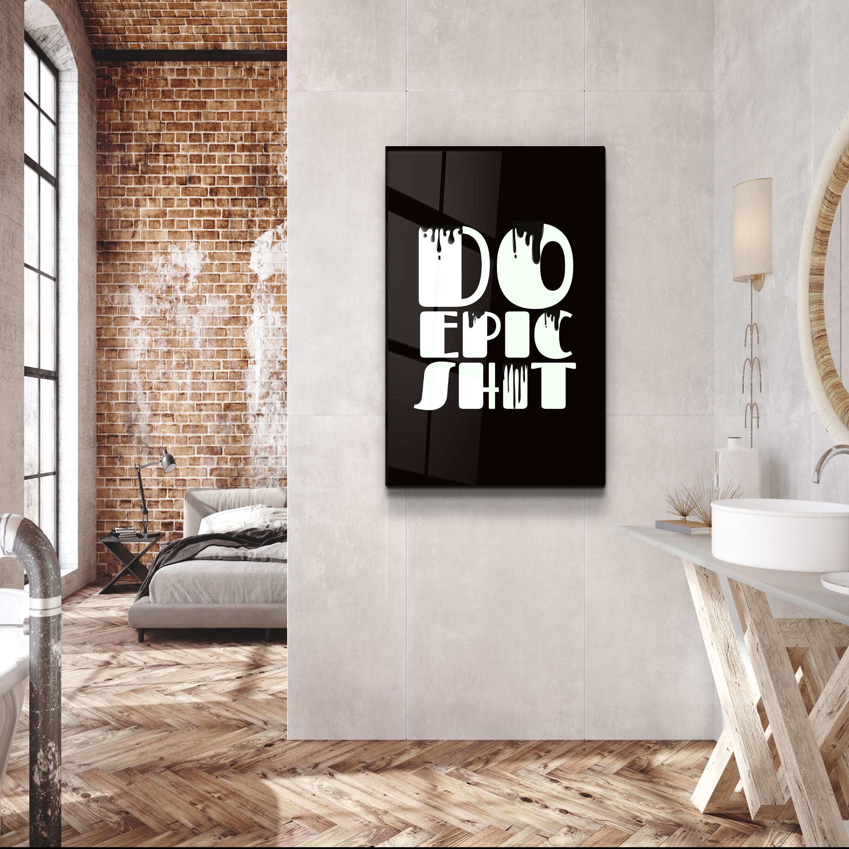 ・"Do Epic X Black"・Art mural en verre de la collection Designers