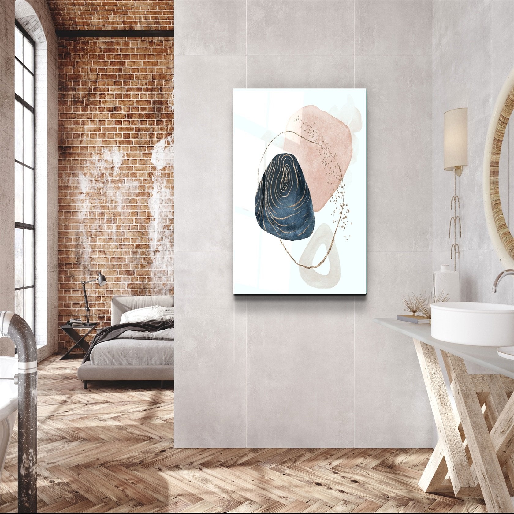 ・"Abstract Fingerprint"・Glass Wall Art