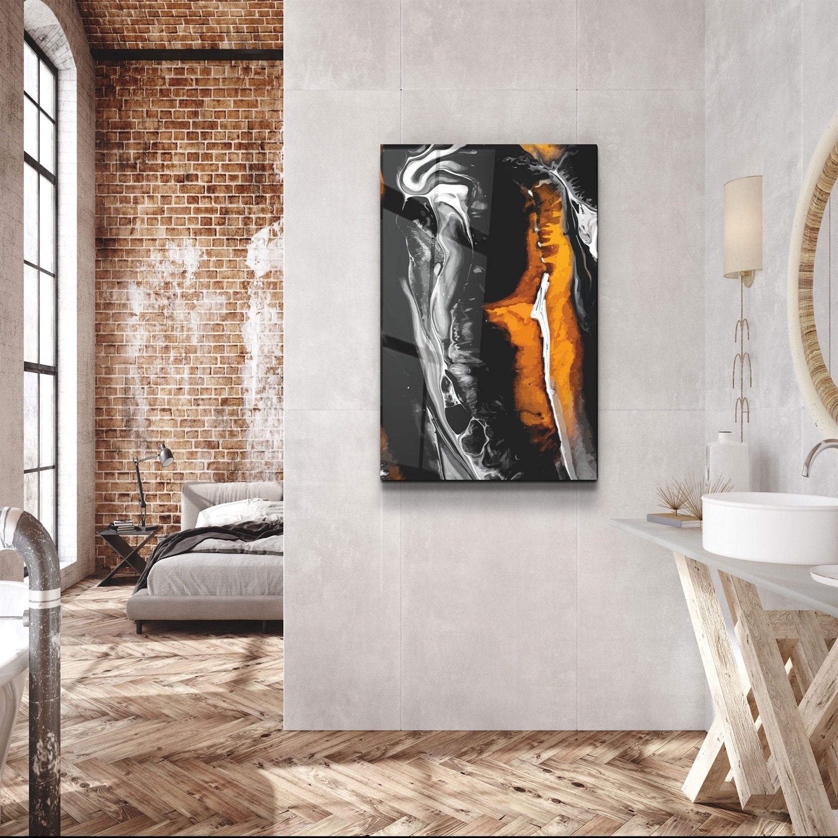 ・"Abstract Shapes V10"・Glass Wall Art