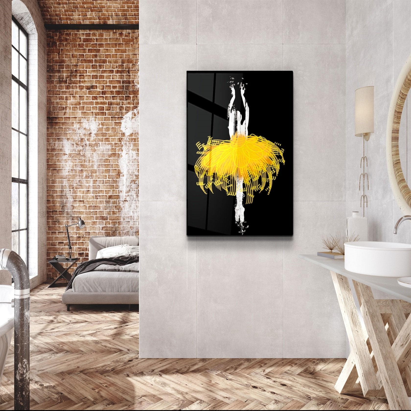 ・"Abstract Ballerina"・Glass Wall Art