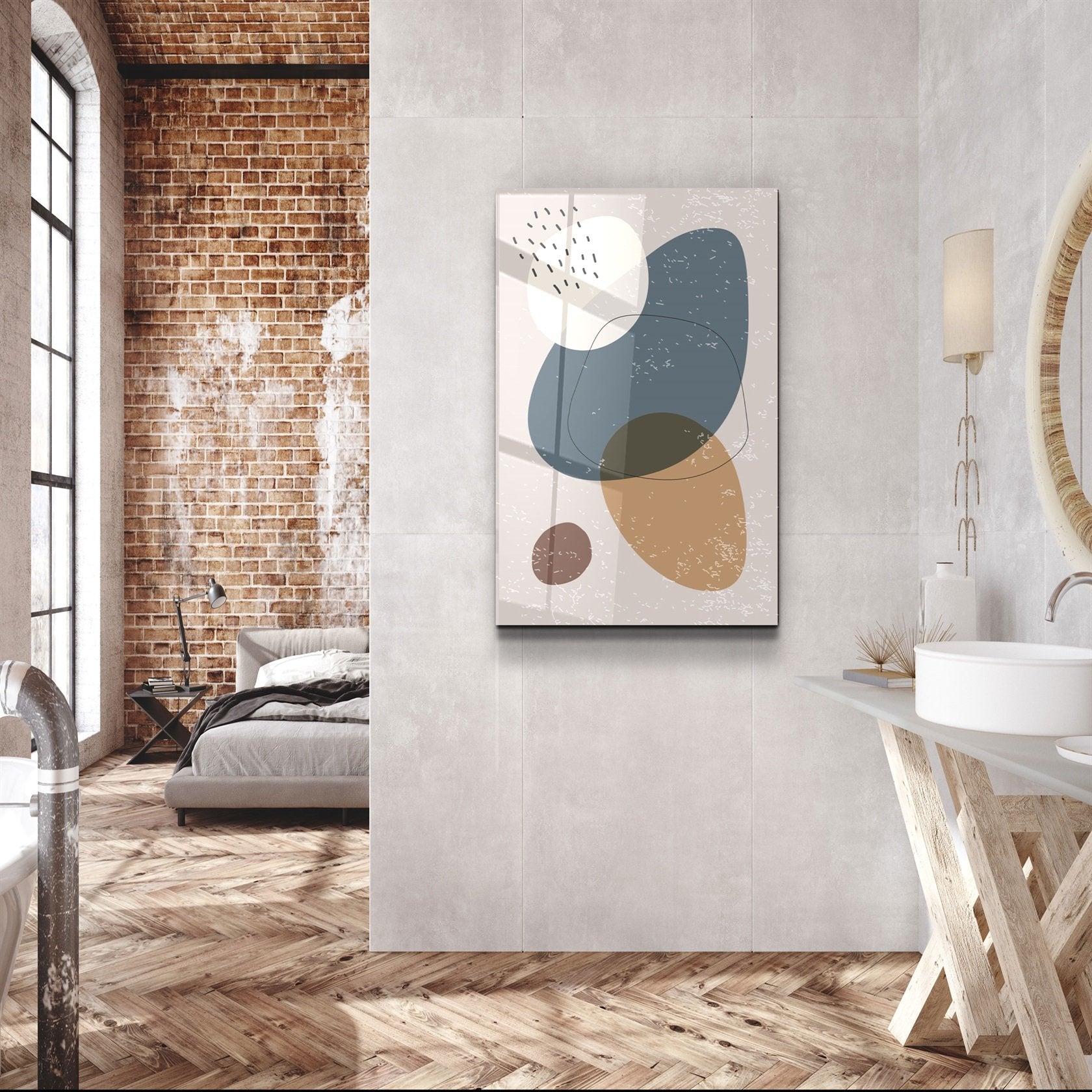 ・"Formes abstraites V11"・Art mural en verre