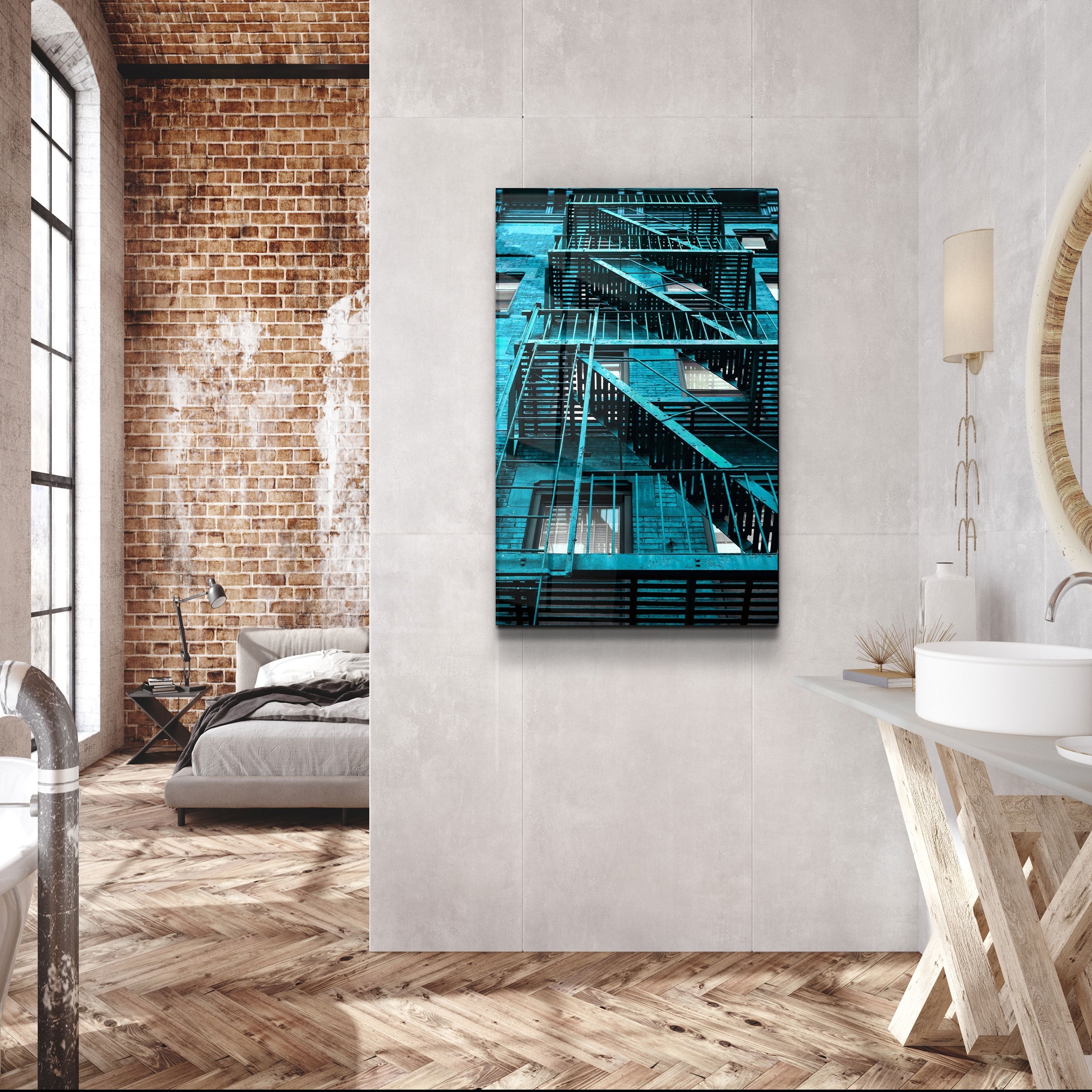 ・"Colorful Apartments"・Glass Wall Art