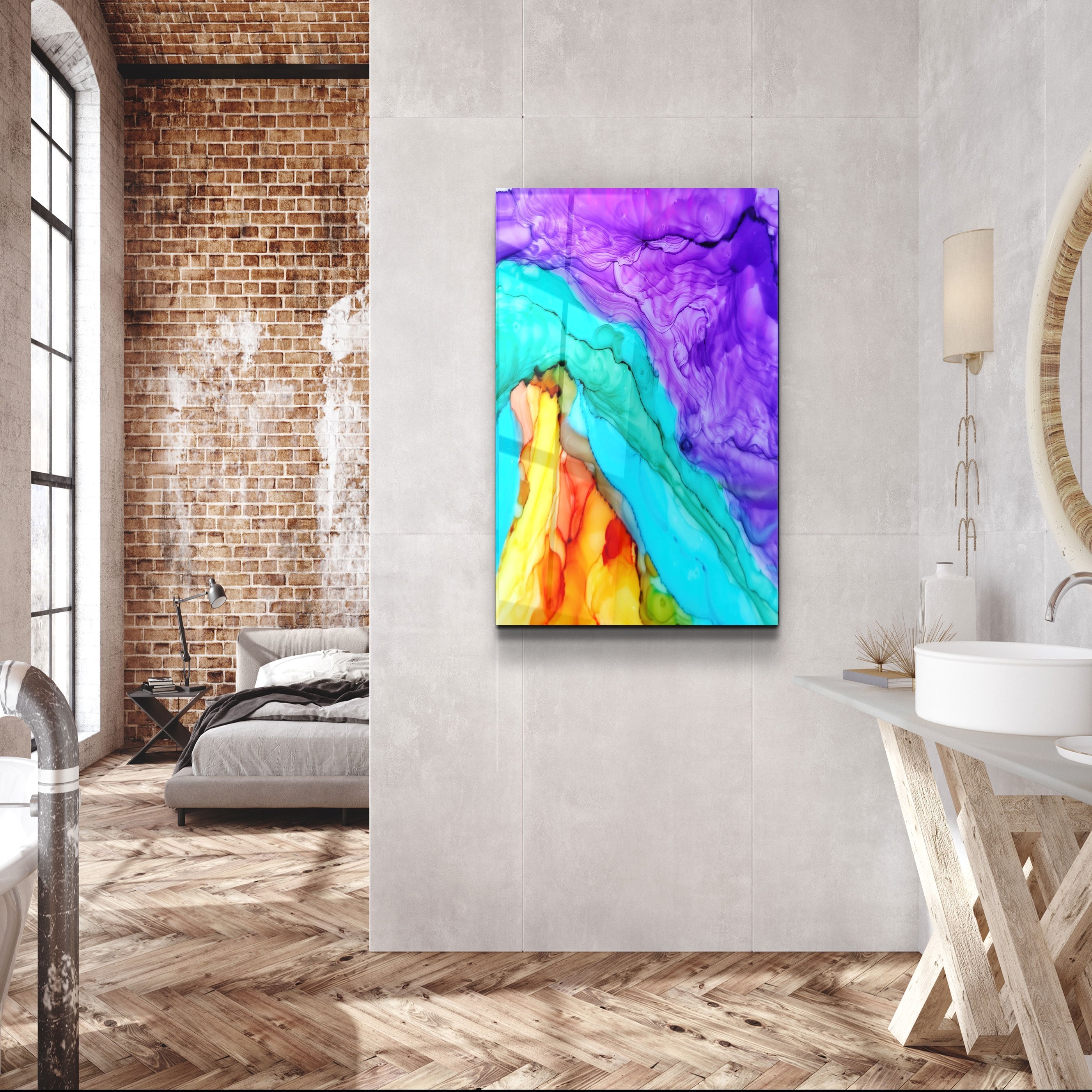 ・"Colorful Marble"・Glass Wall Art