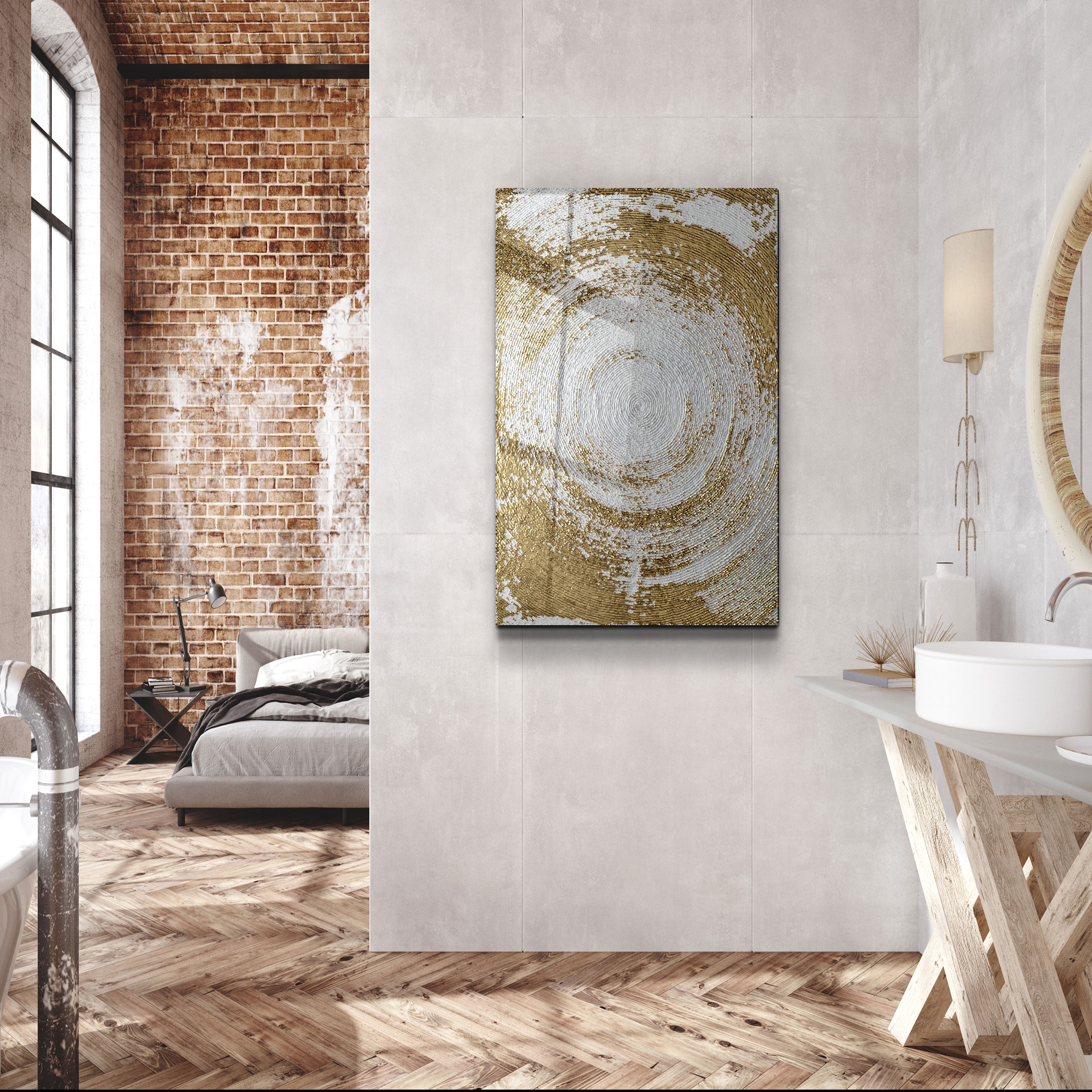 ・"Cercle d'Or V1"・Art mural en verre