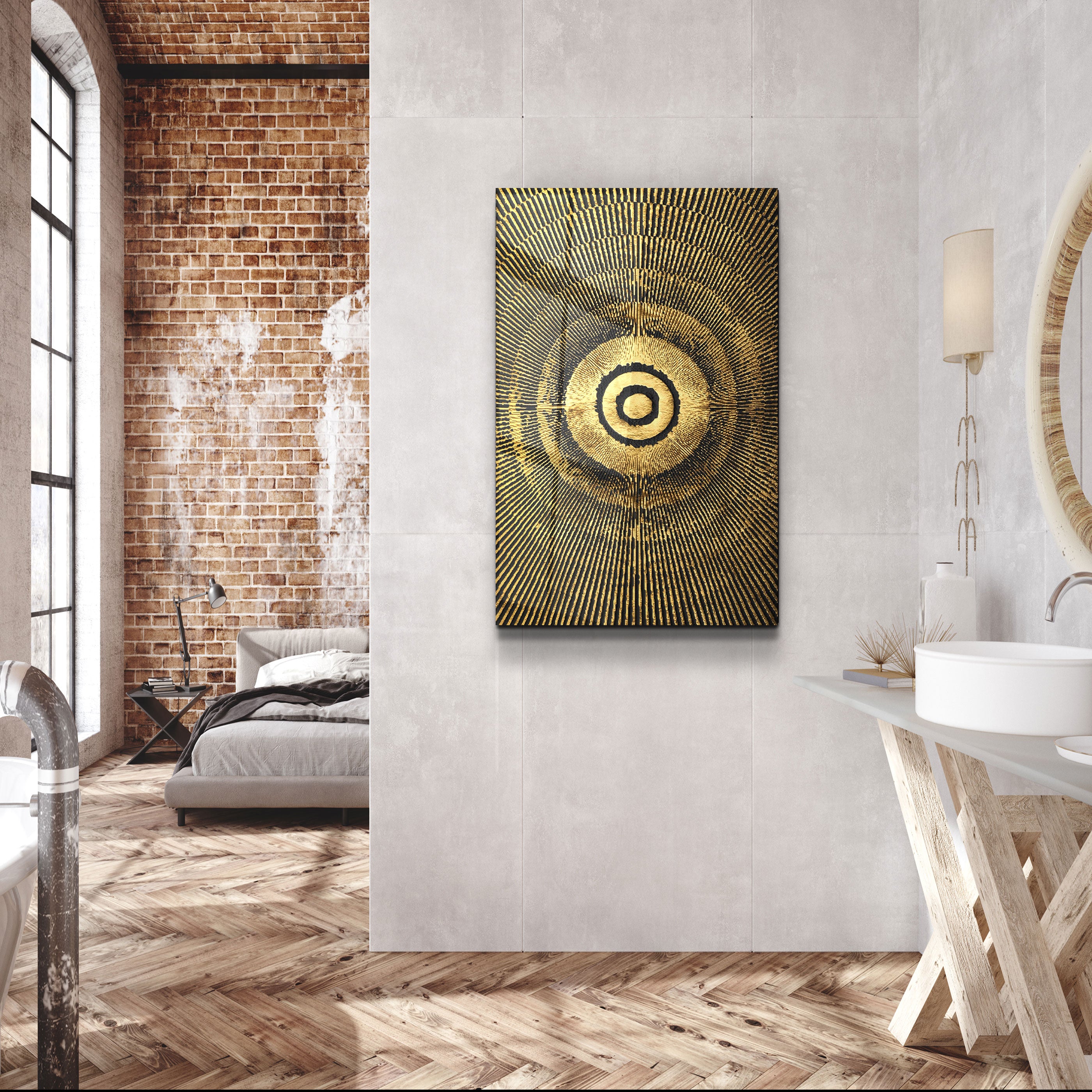 ・"Cercle d'Or V3"・Art mural en verre