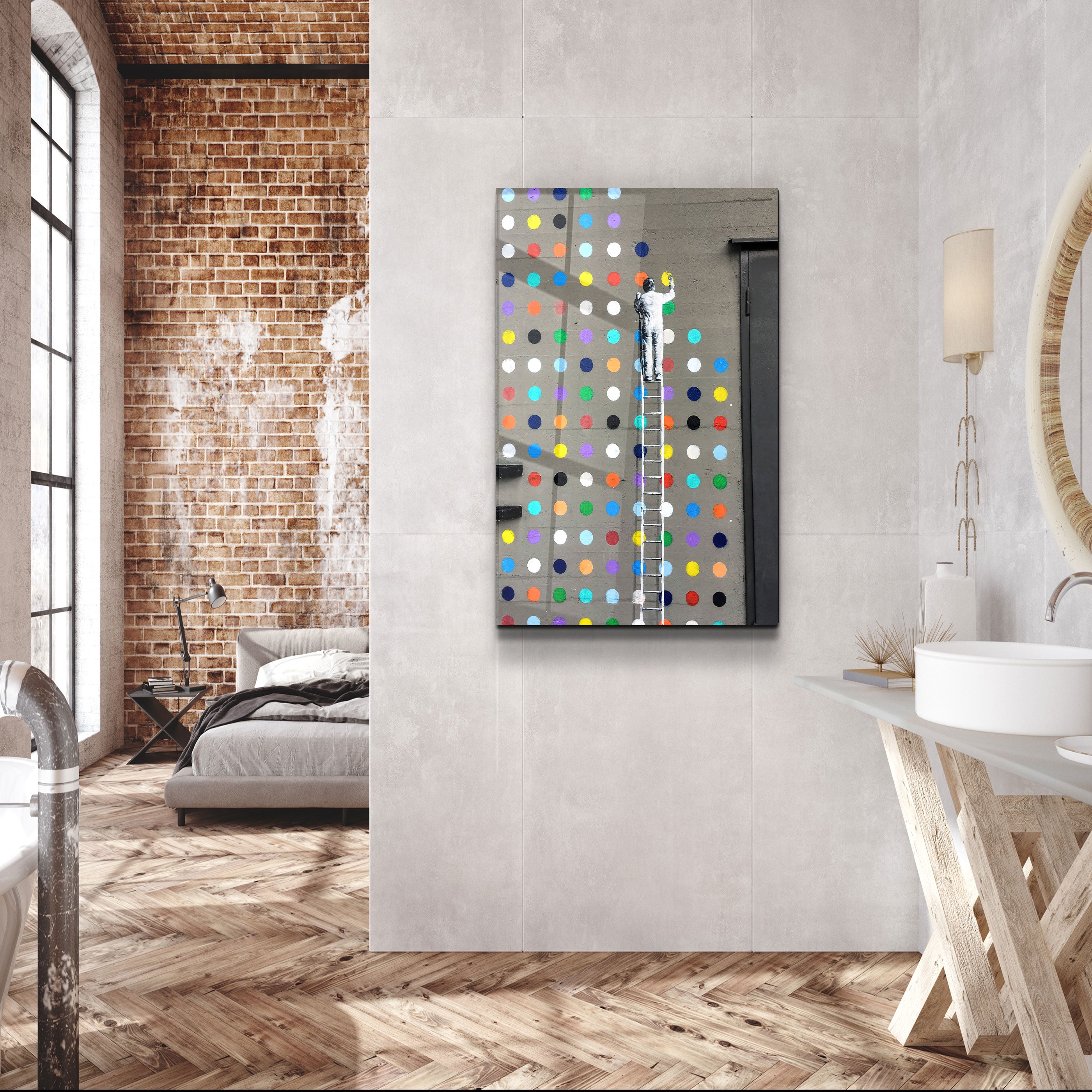 ・"Colorful Dots"・GLASS WALL ART