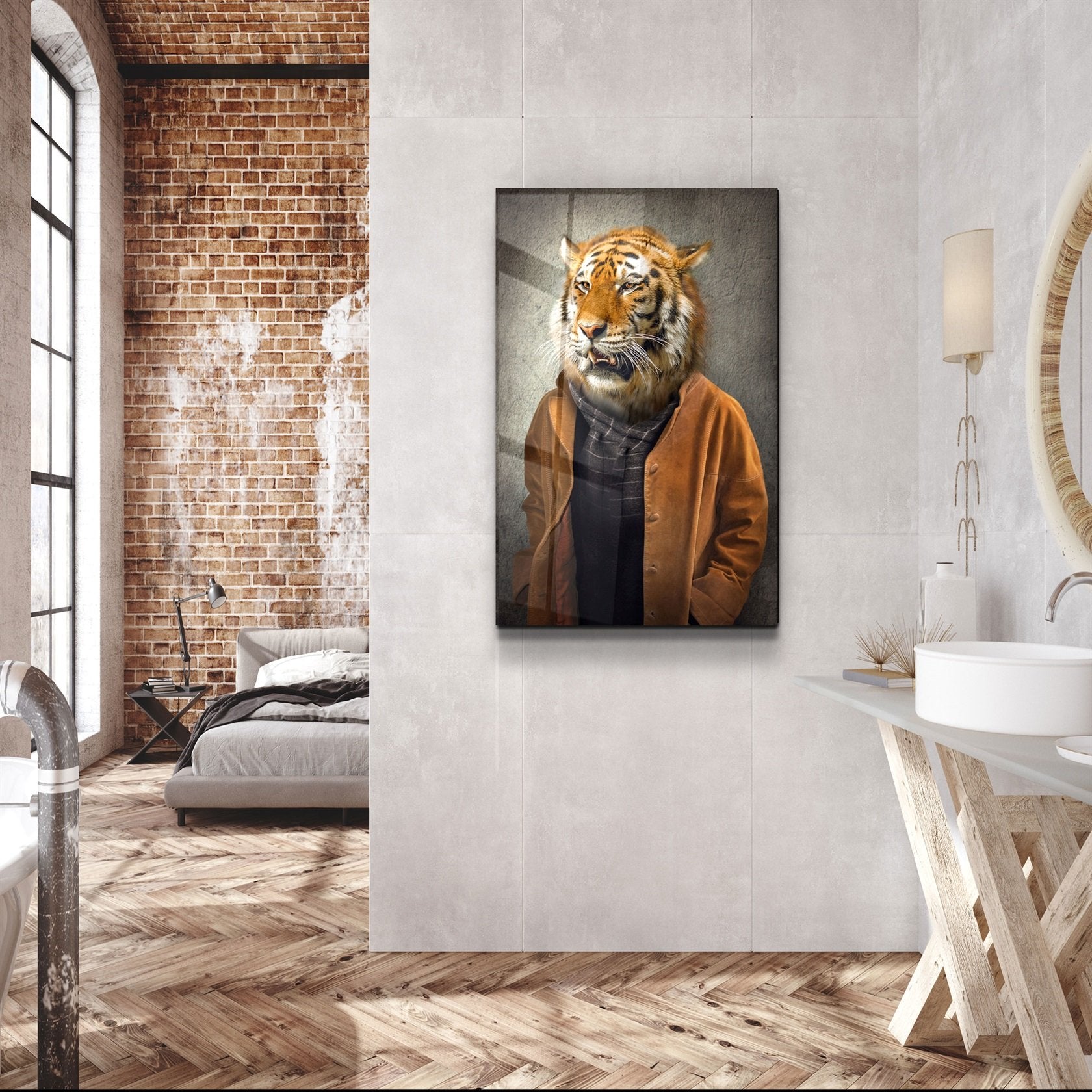 ・"Tiger Head"・Glass Wall Art