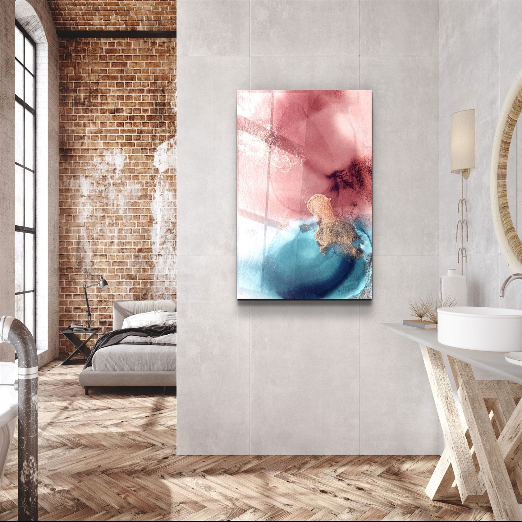 ・"Motif abstrait V3"・Art mural en verre