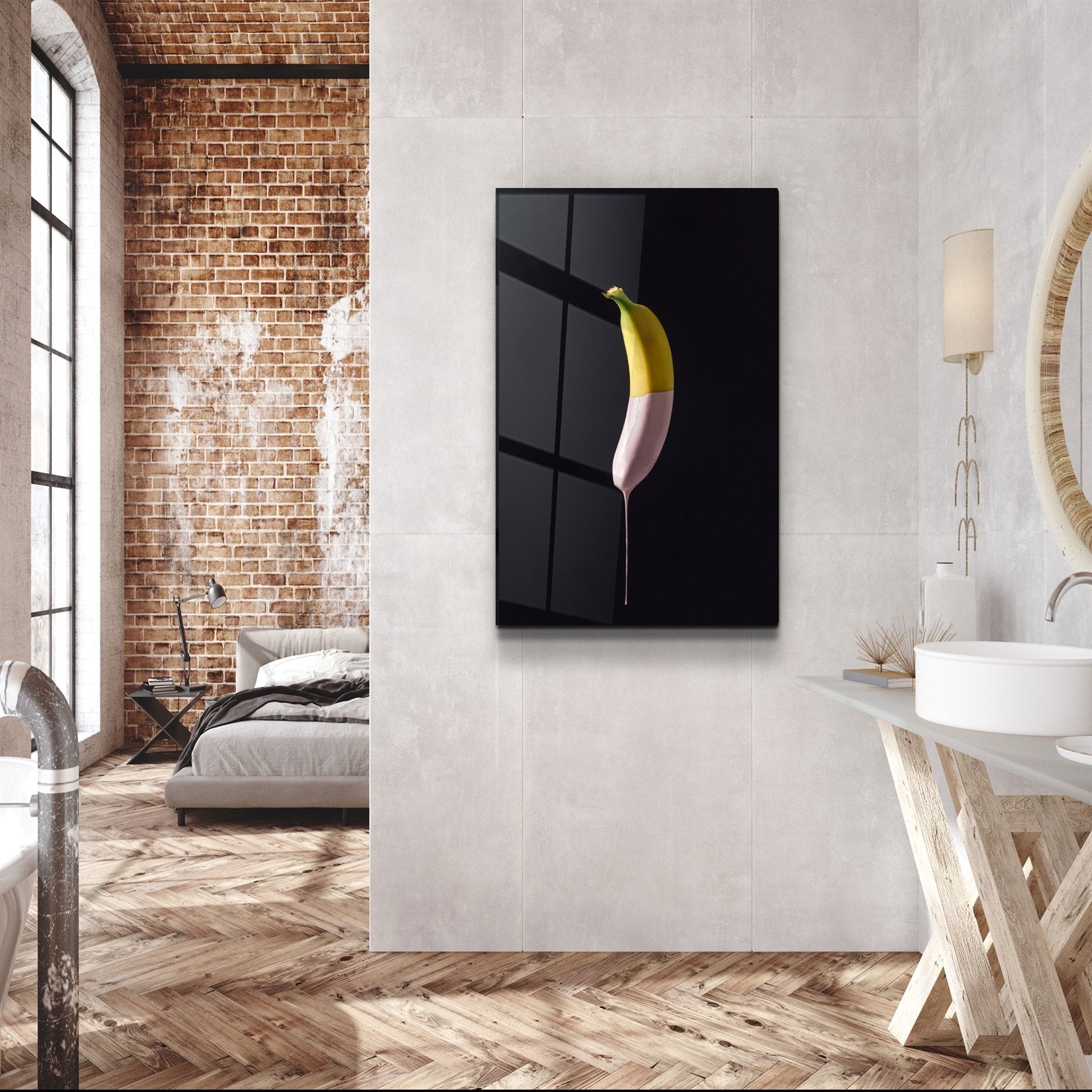 ・"Abstract Banana"・Glass Wall Art