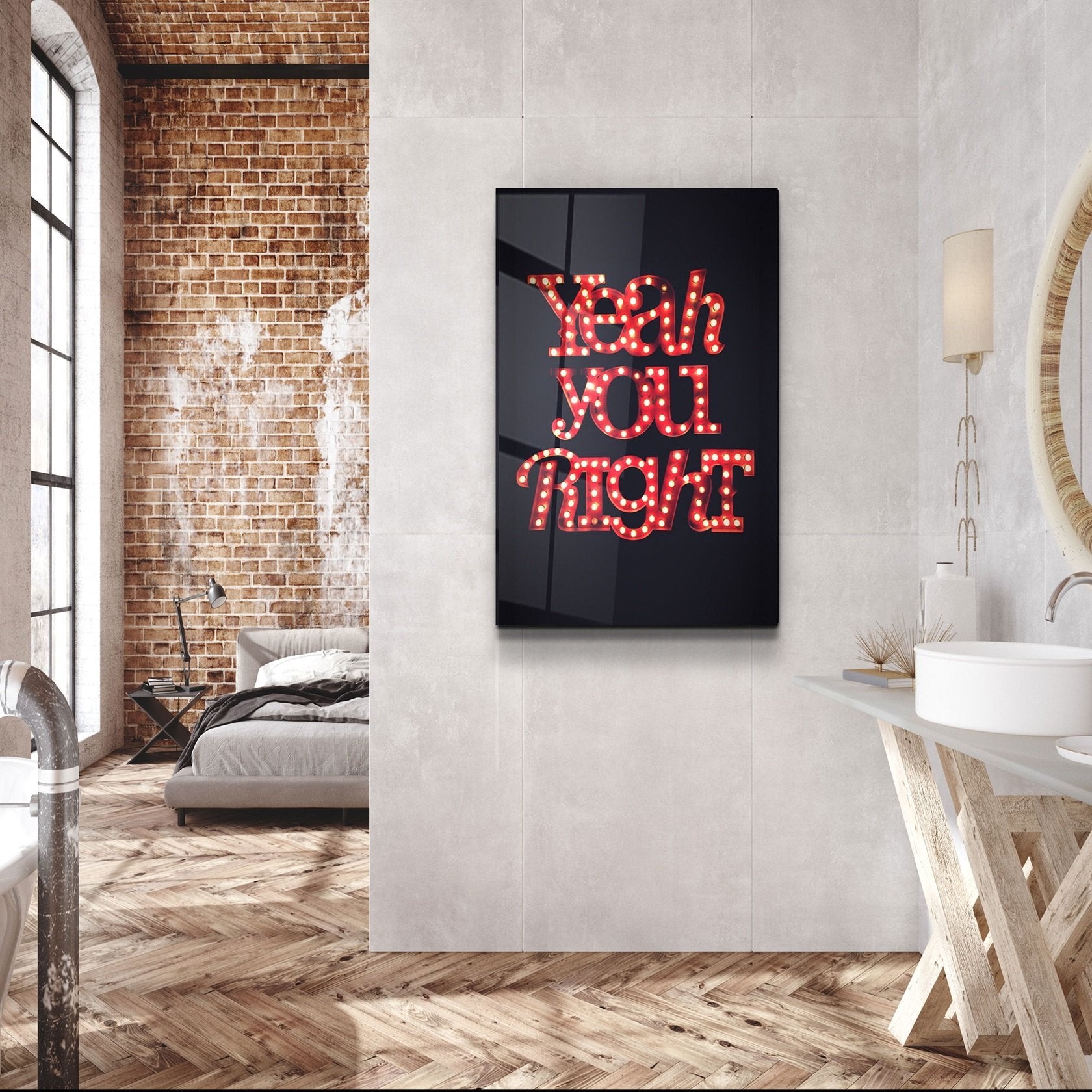 ・"Yeah You Right"・Glass Wall Art