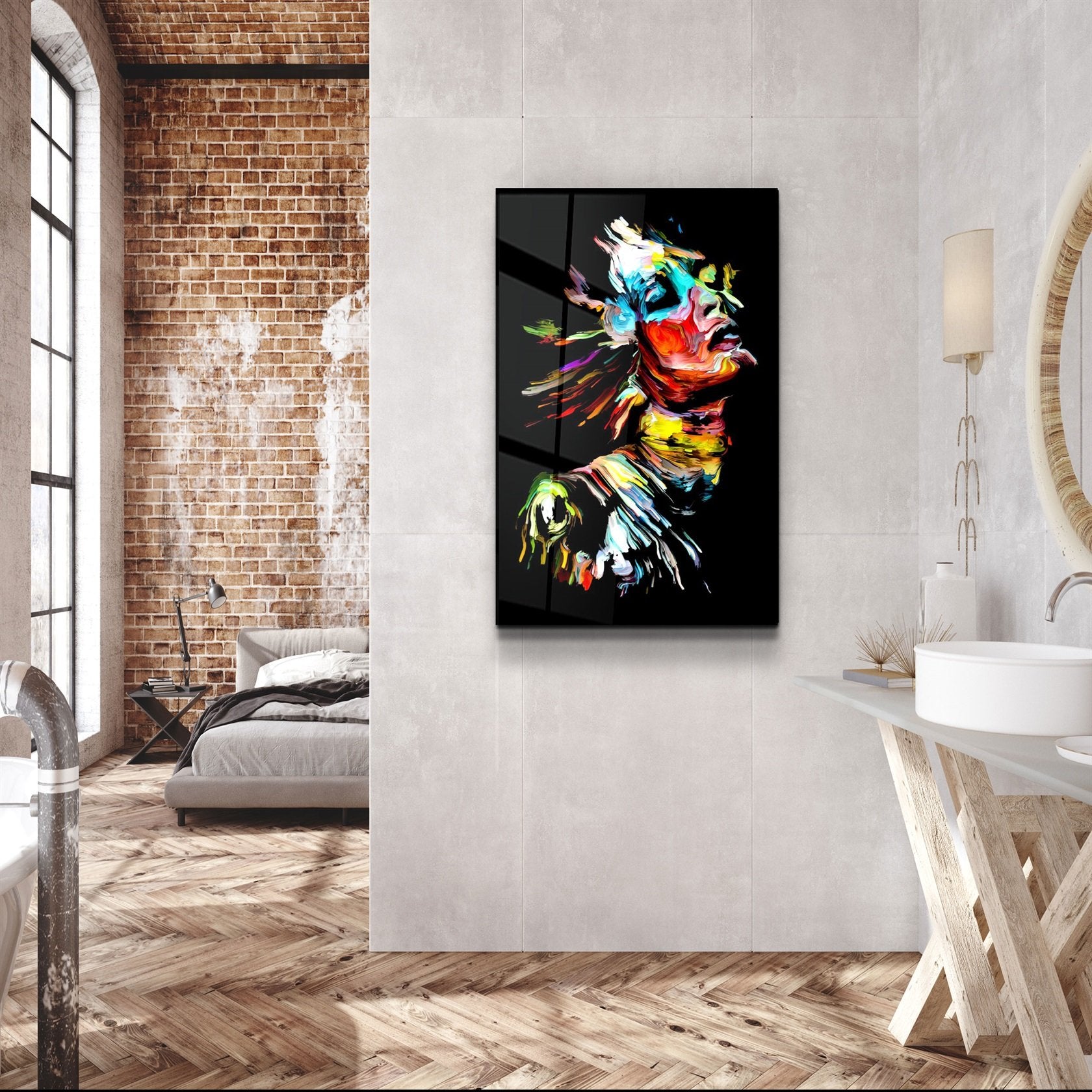 ・"AbstractMan V2"・Art mural en verre