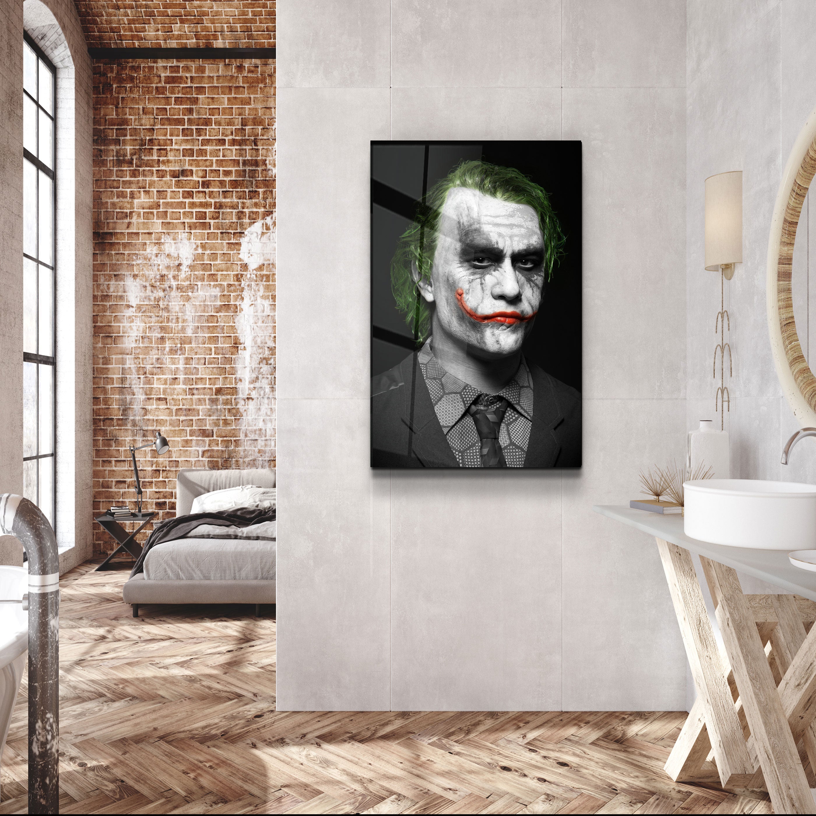 ・"Le Joker - Heath Ledger"・Art mural en verre