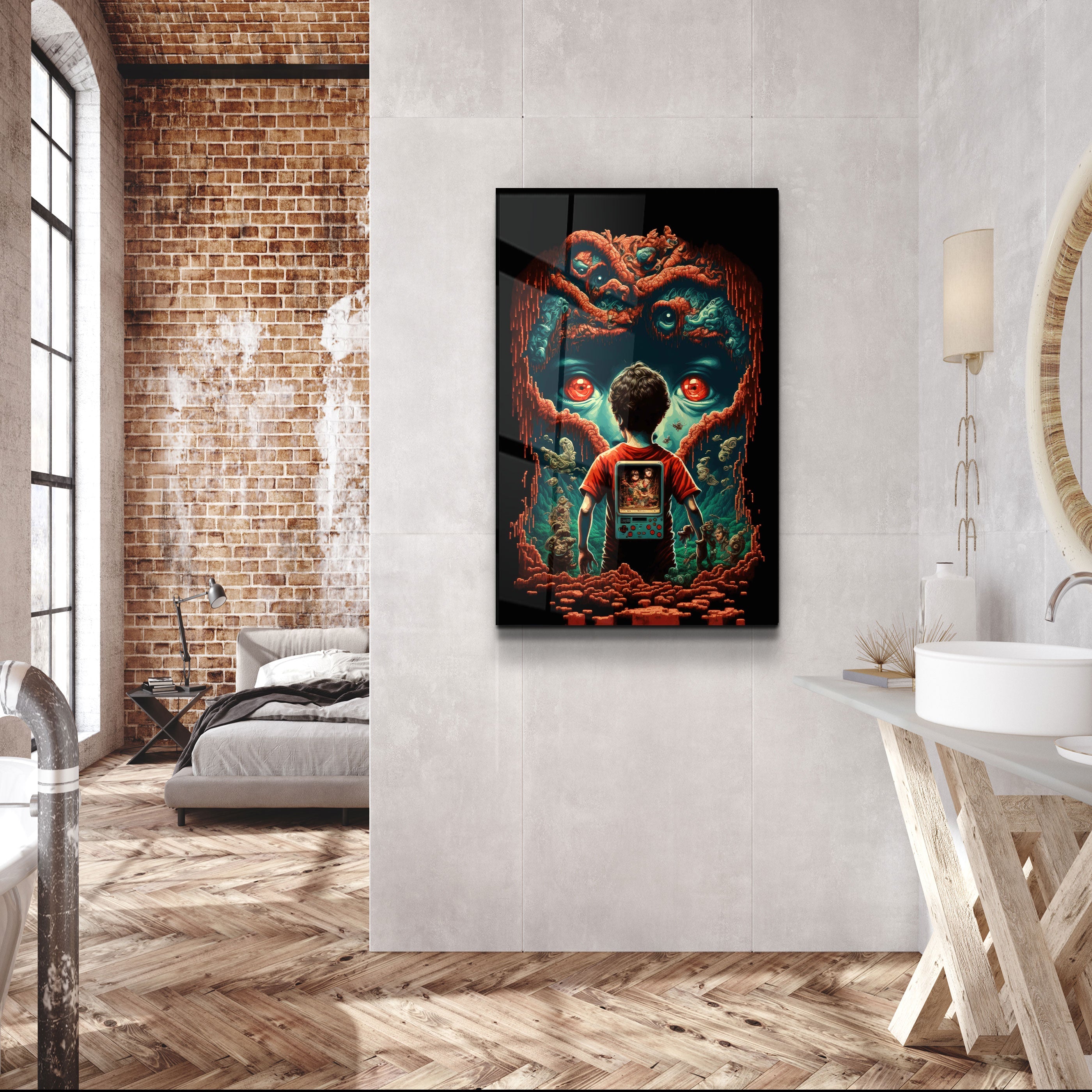 ・"Trapped in the Gaming World"・Secret World Collection Glass Wall Art