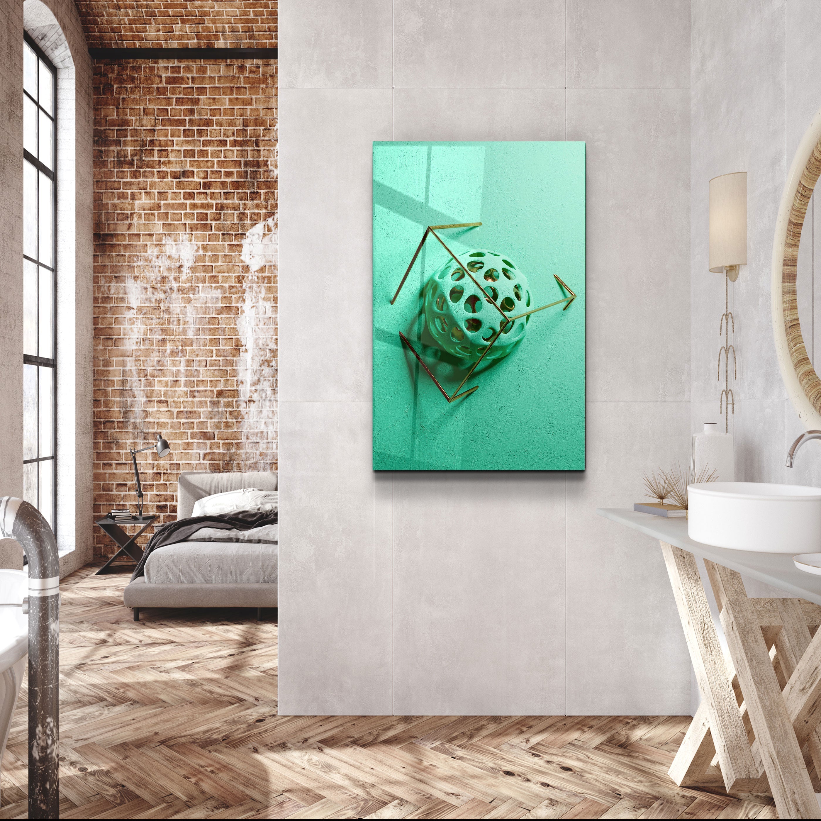 Moon in Cage 2 | Designers Collection Glass Wall Art