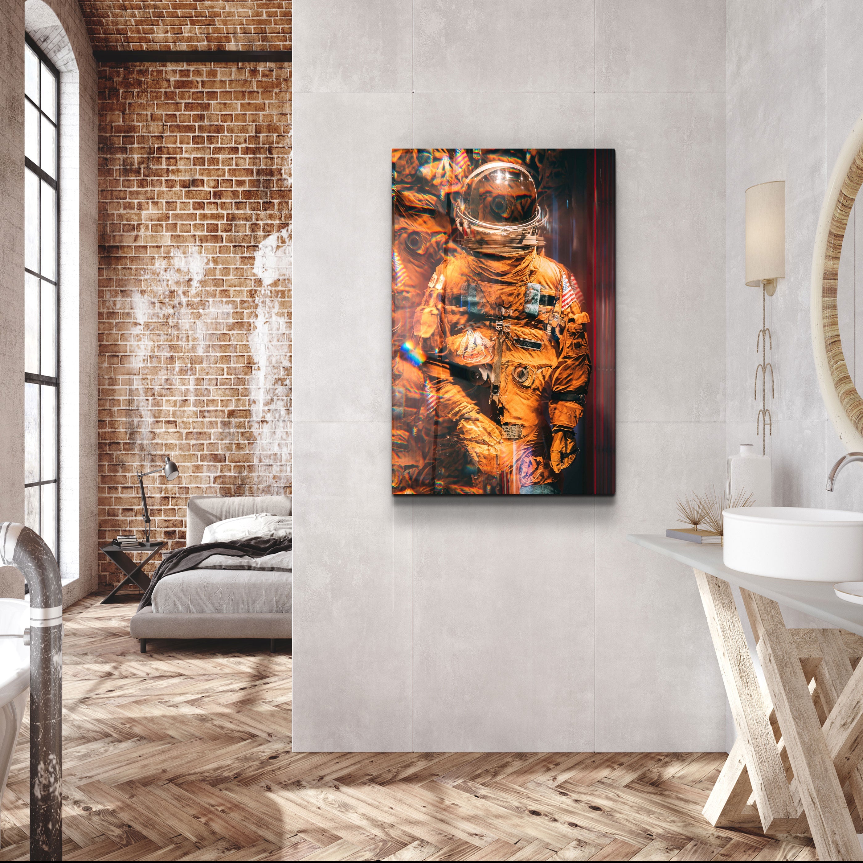 ・„Blurry Astronaut“・Designer-Kollektion <tc>Glasbild</tc>