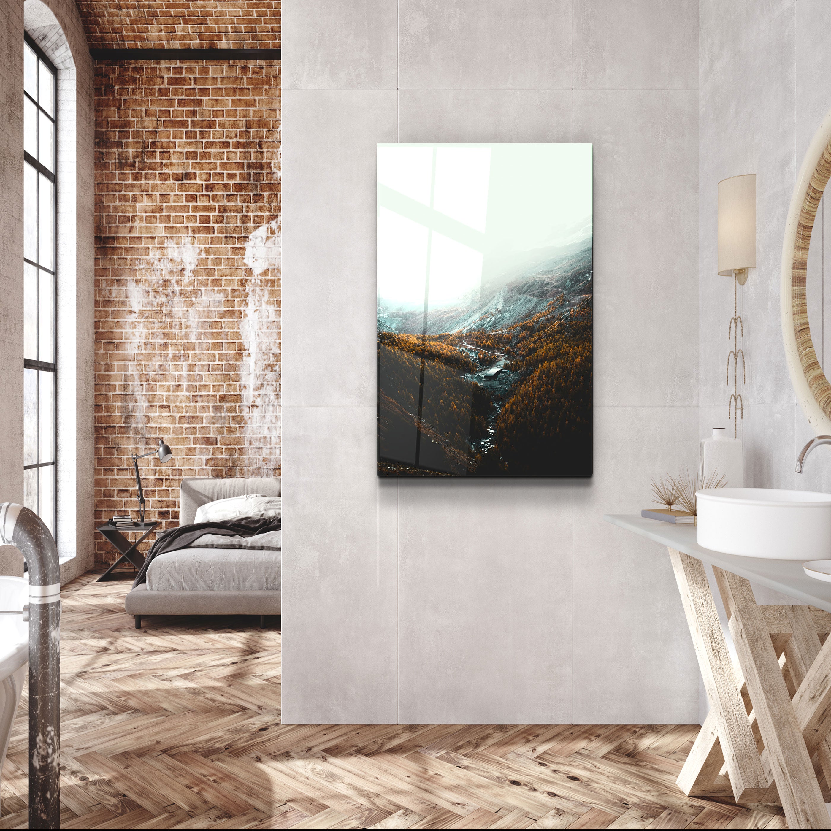 ・"Silent Canyon"・Designer's Collection Glass Wall Art