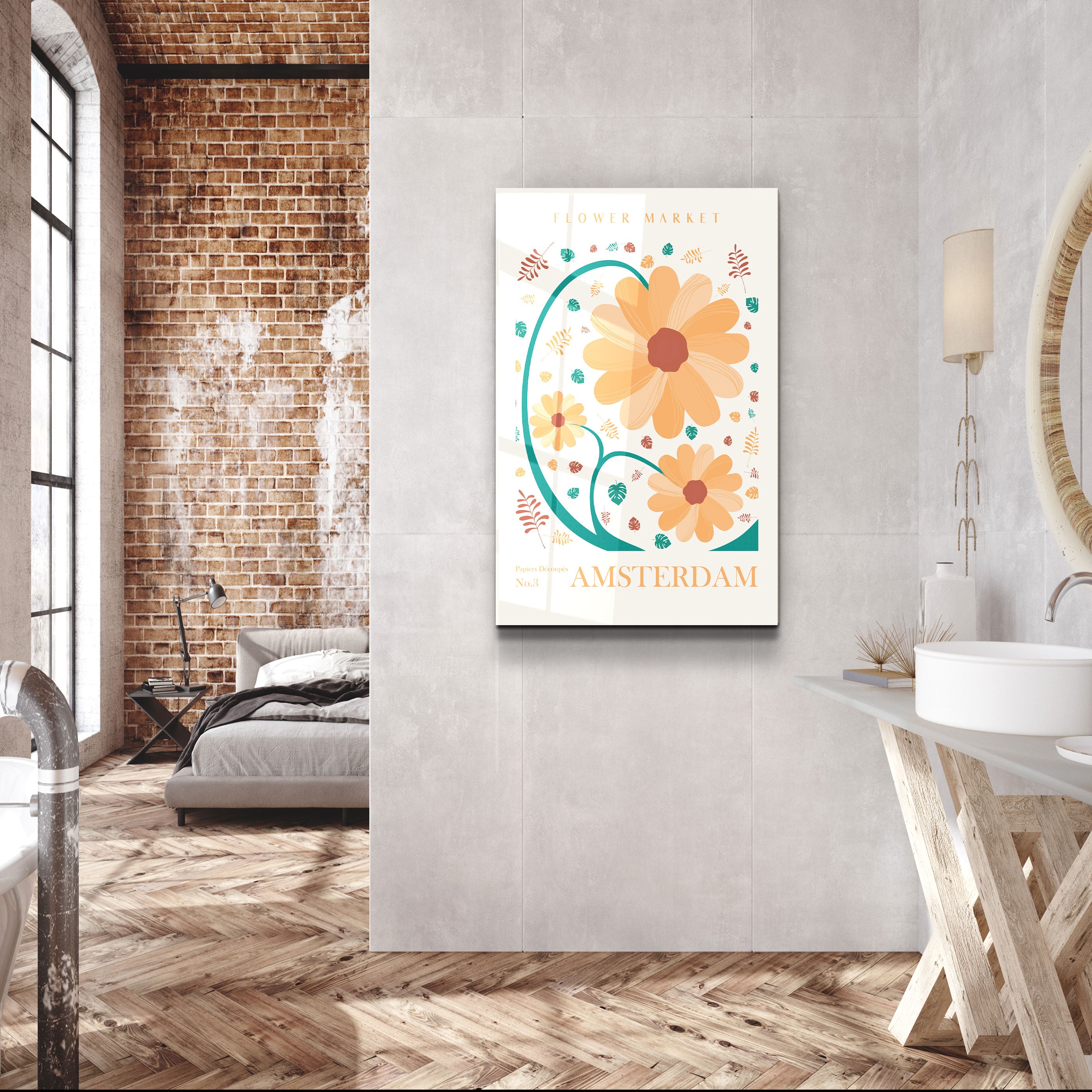 ・"Flower Market No:3 Amsterdam"・Gallery Print Collection Glass Wall Art