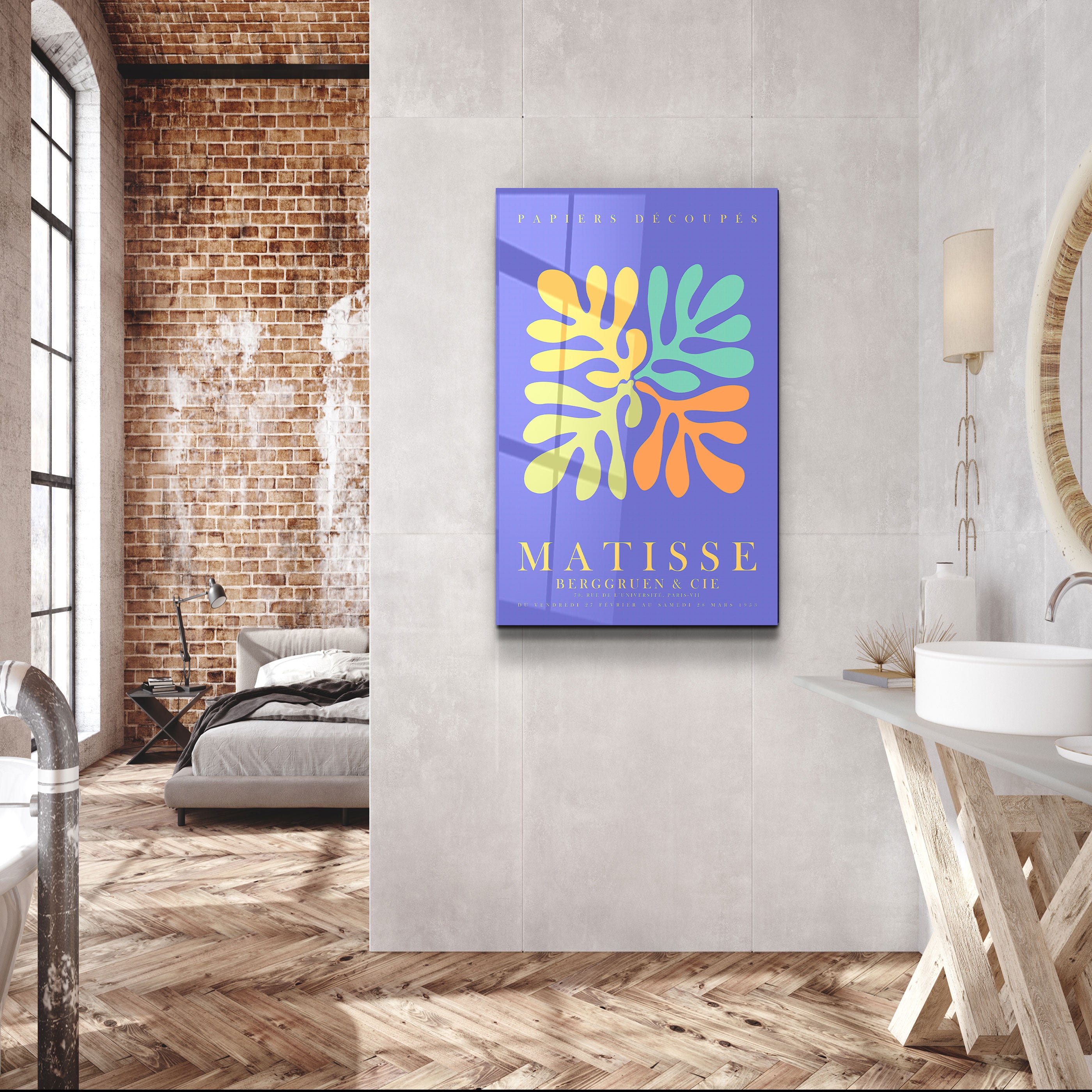 ・"H. Matisse 1953"・Art mural en verre de la collection d'impressions de galerie