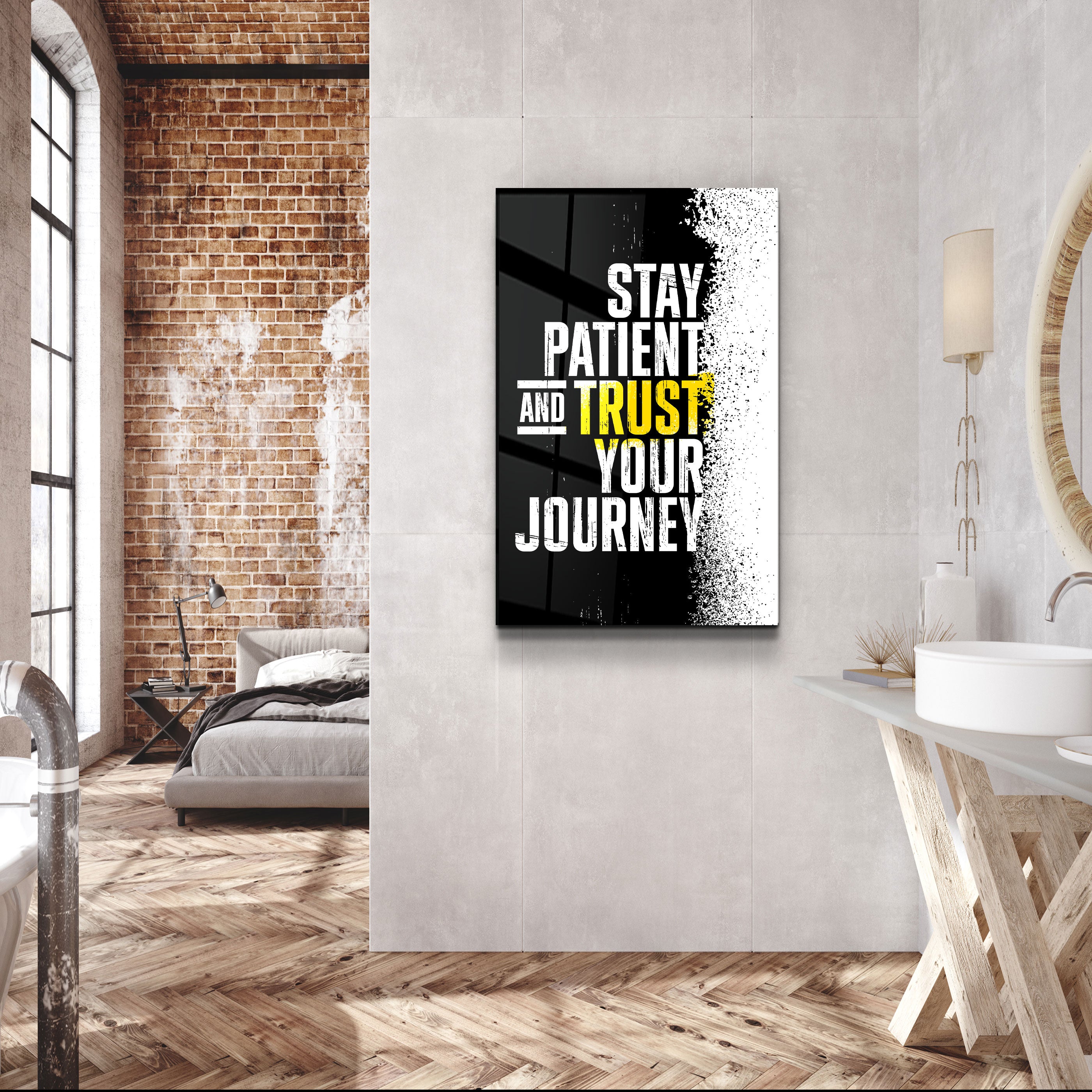 ・„Stay Patient“・Designer-Kollektion <tc>Glasbild</tc>