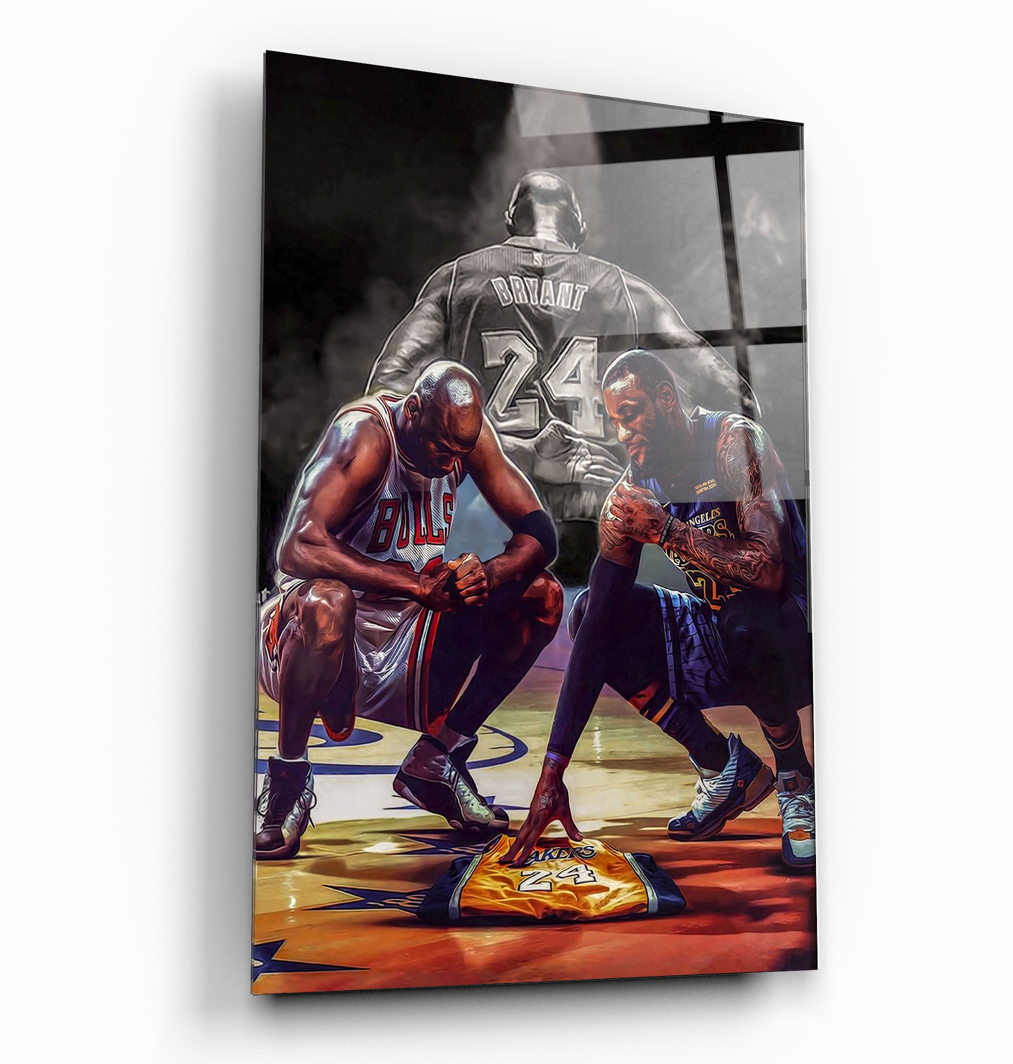 ・"Kobe - MJ - LeBron James"・Glass Wall Art
