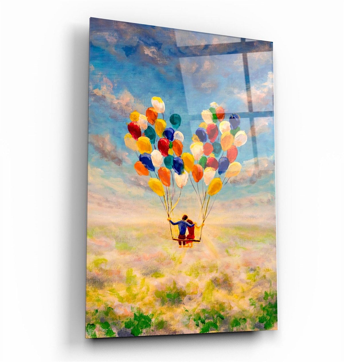 ・"Ballons colorés abstraits"・Art mural en verre