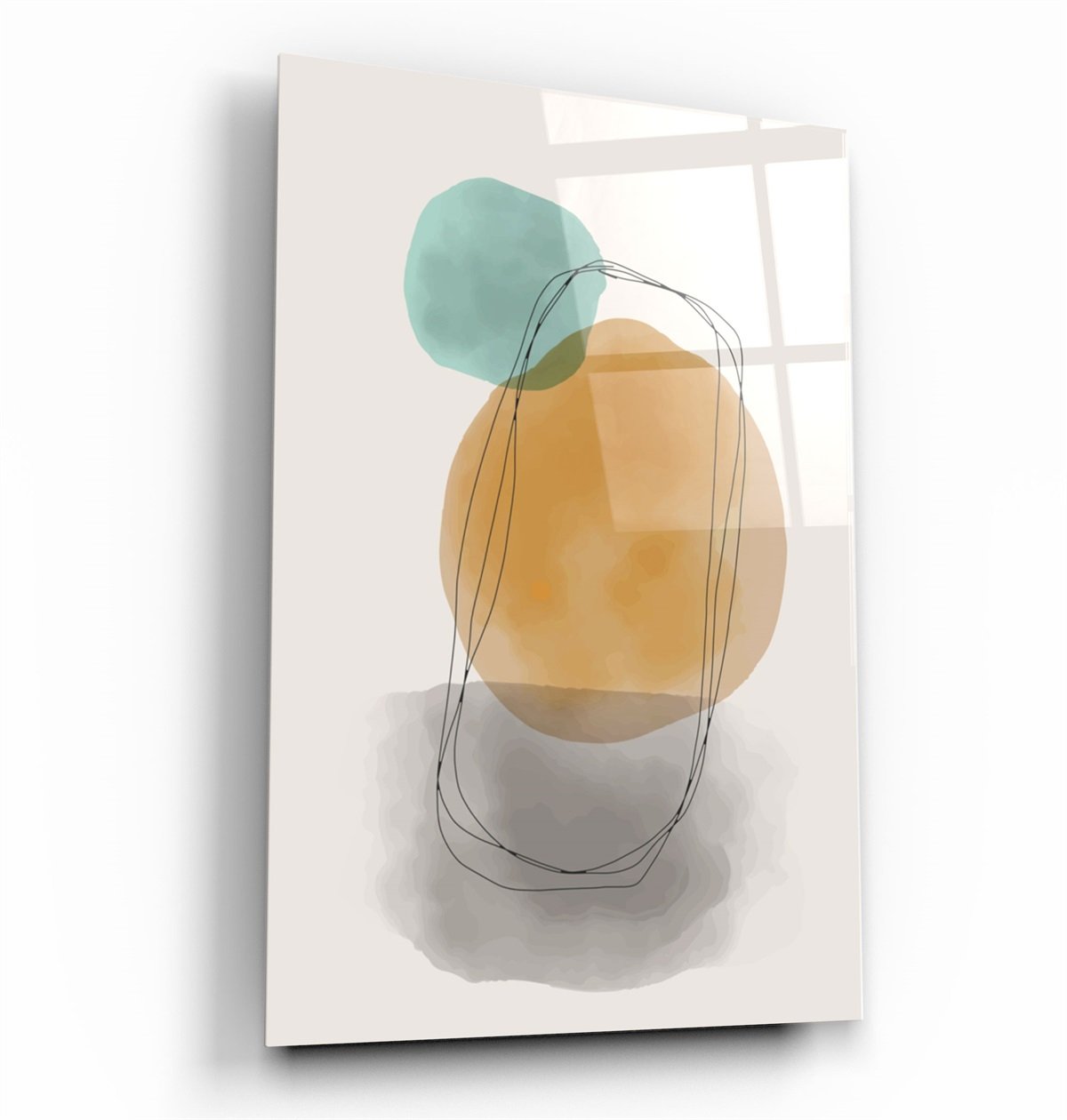 ・"Abstract Shapes V15"・Glass Wall Art