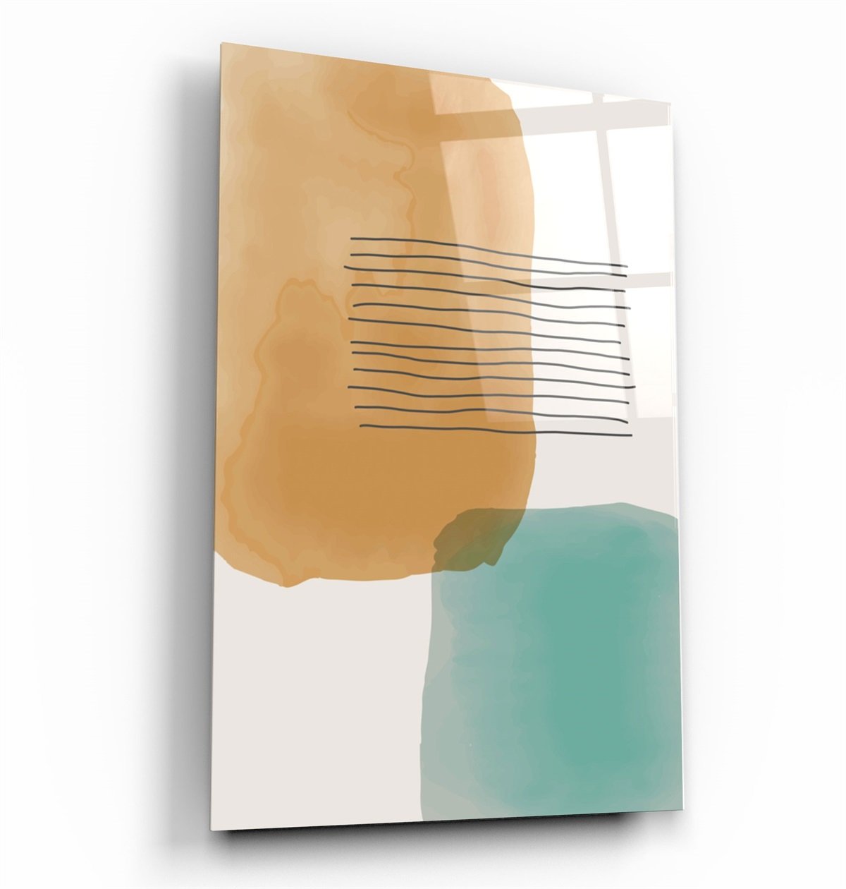 ・"Abstract Shapes V16"・Glass Wall Art