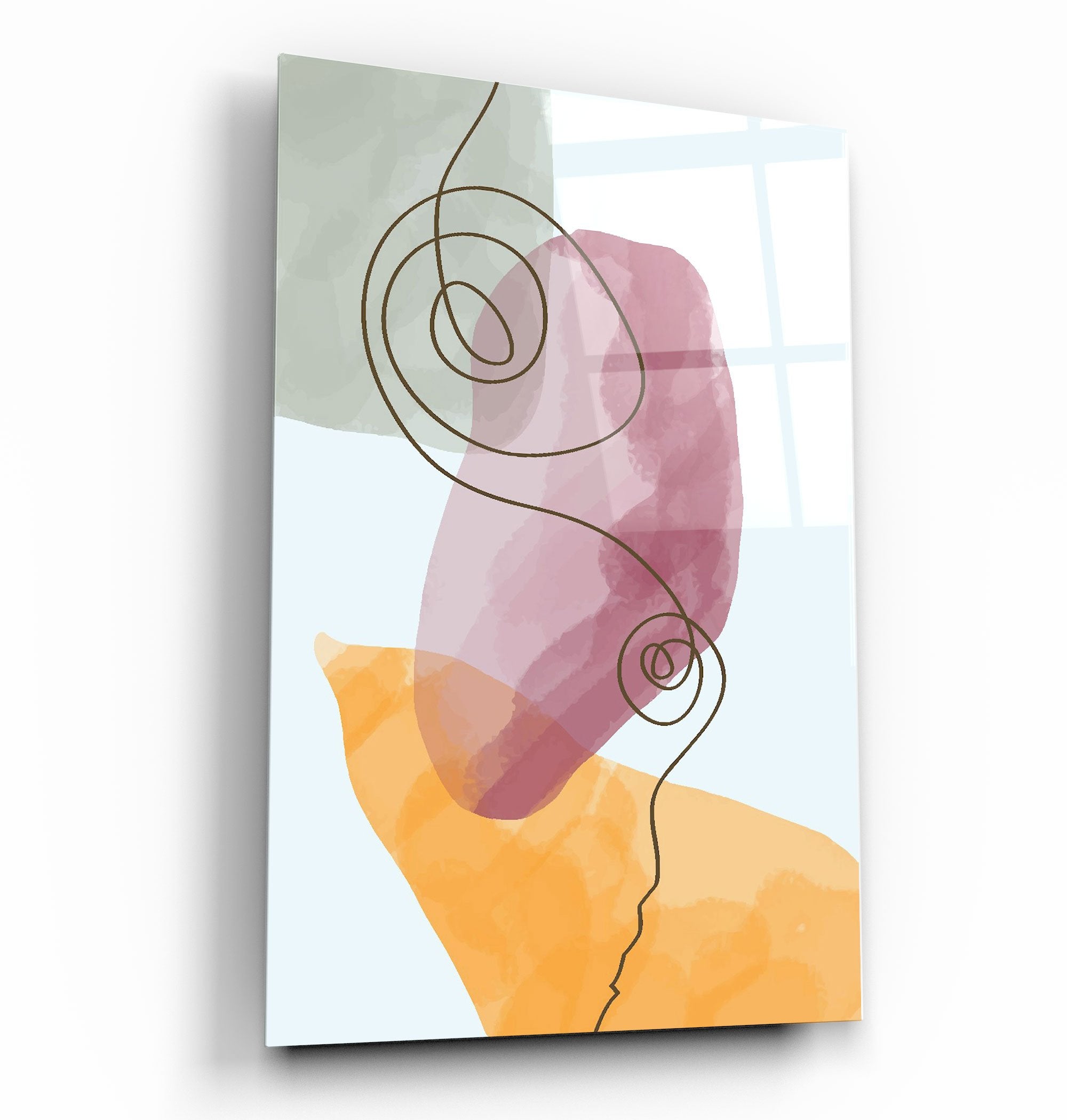 ・"Abstract Shapes V5"・Glass Wall Art