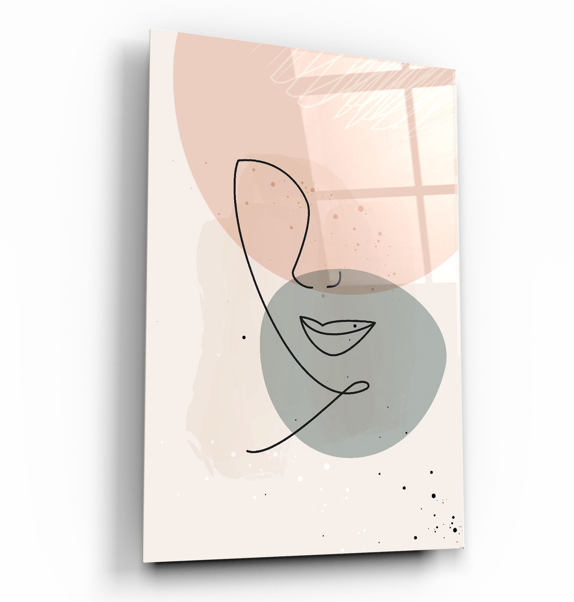 ・"Formes abstraites et visage V1"・Art mural en verre