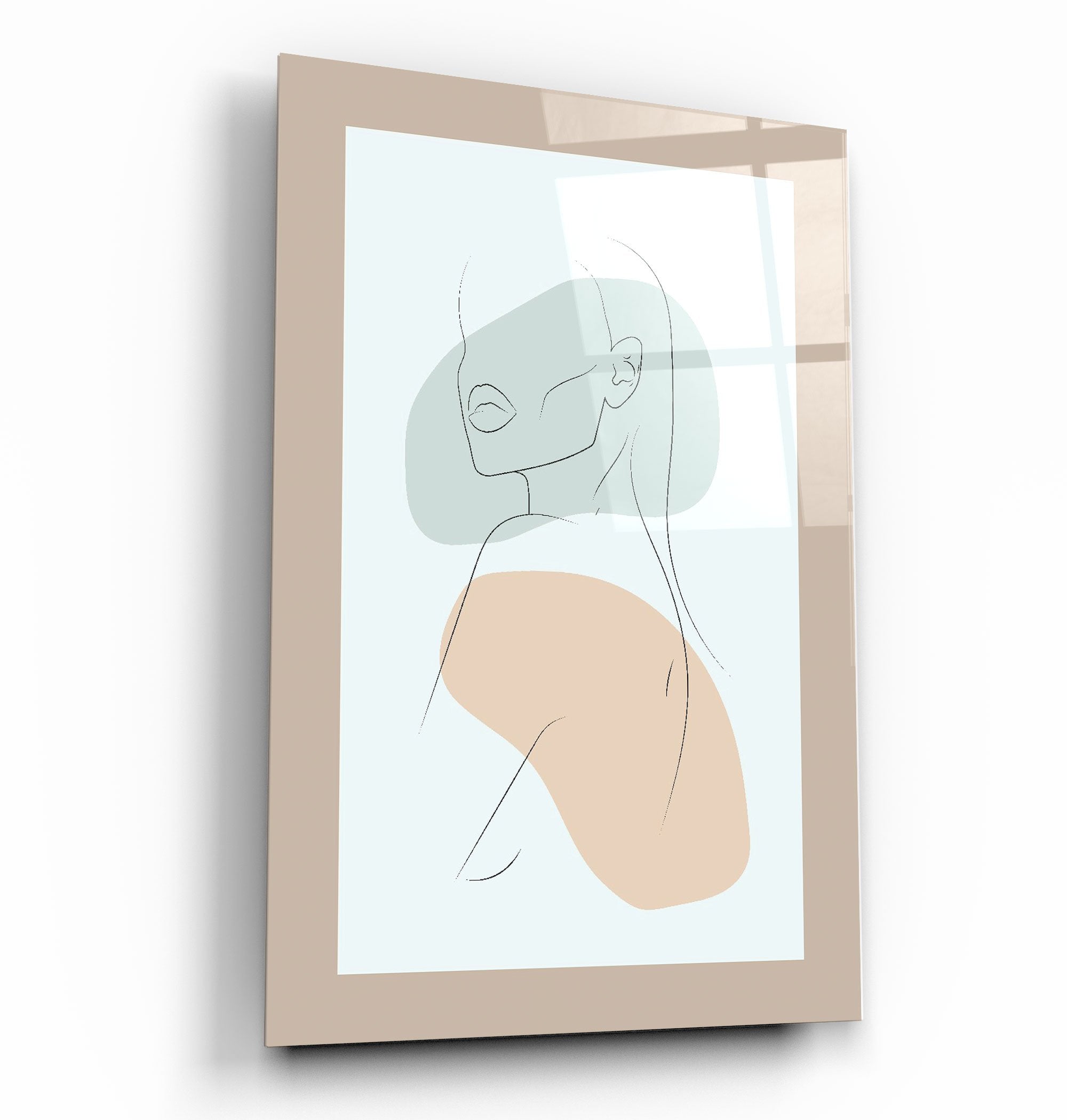 ・"Shapes and Woman Portrait V1"・Glass Wall Art