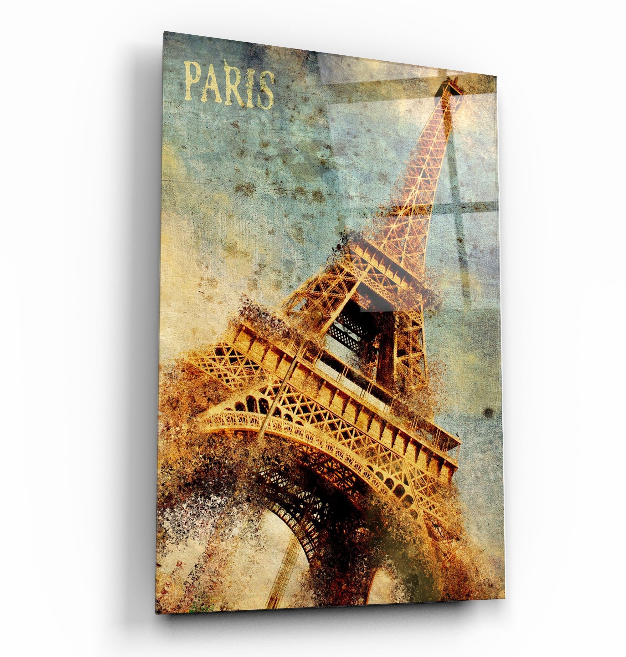 ・"Silhouette Of Eiffel"・Glass Wall Art