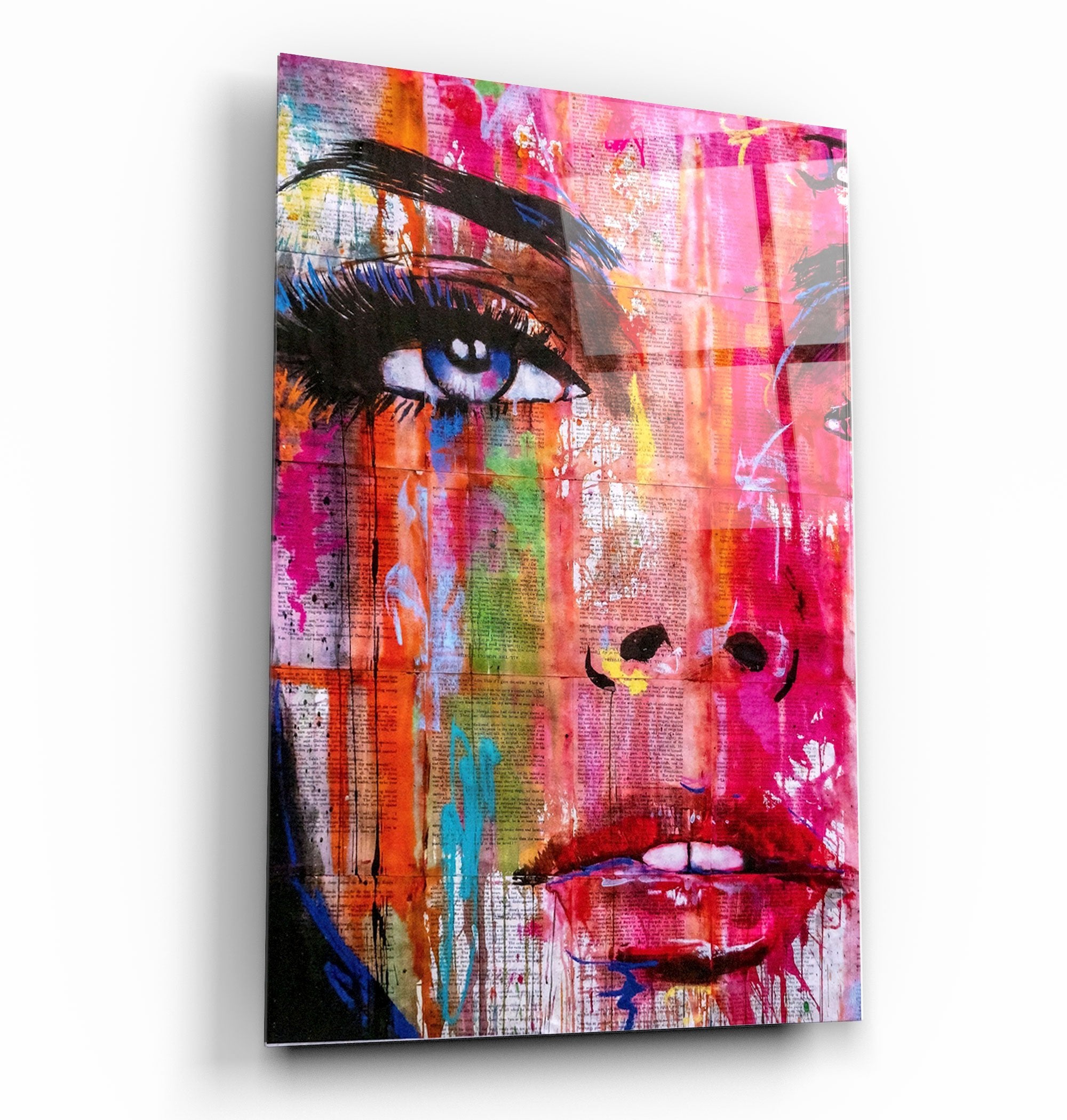 ・"Colorful Woman Face"・Glass Wall Art