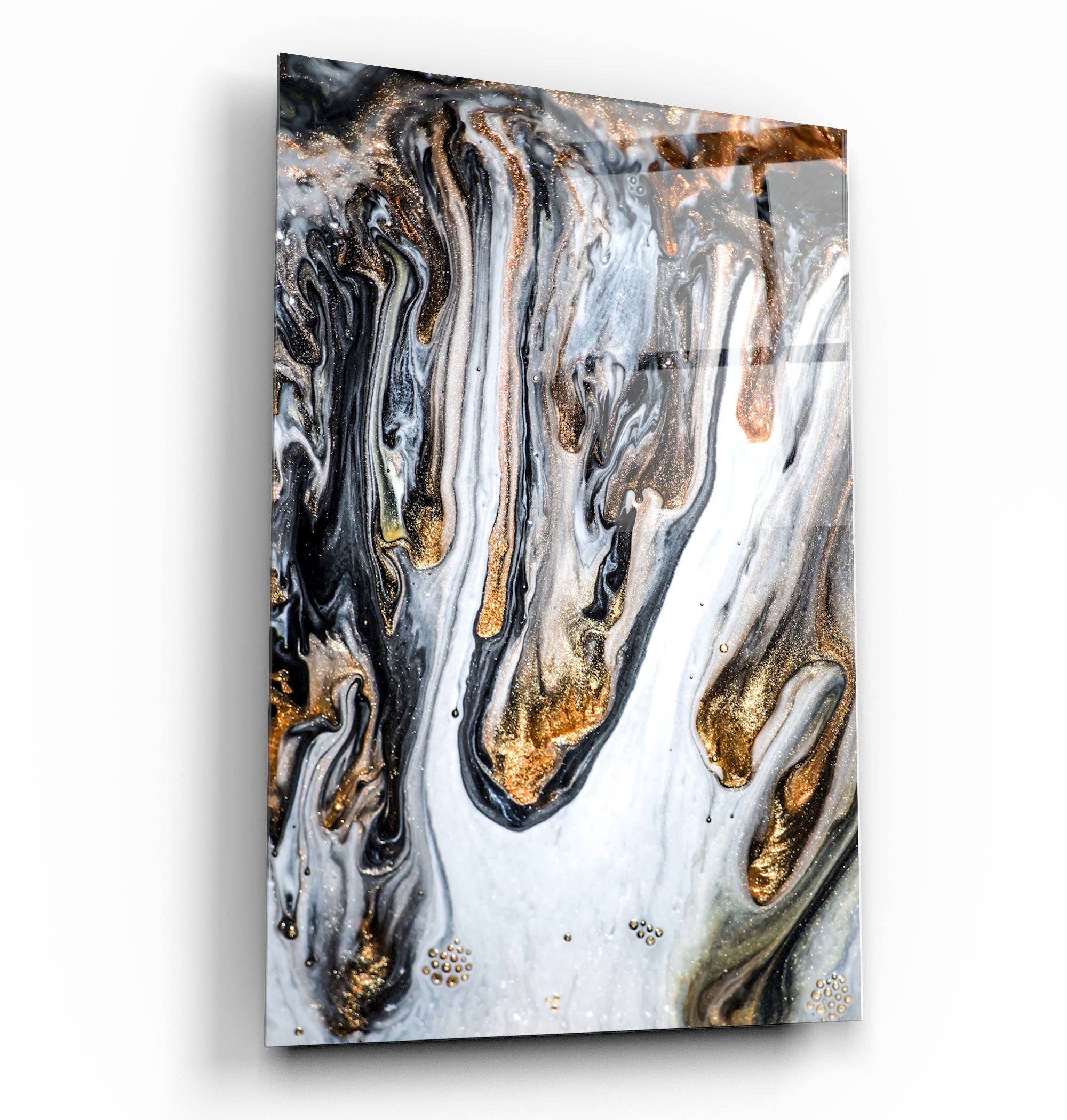・"Melting Gold"・Glass Wall Art