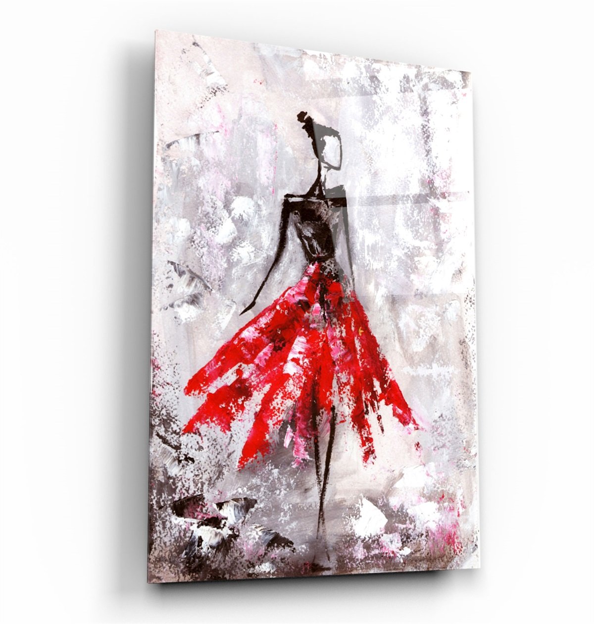 ・"Ballerina (Red)"・Glass Wall Art