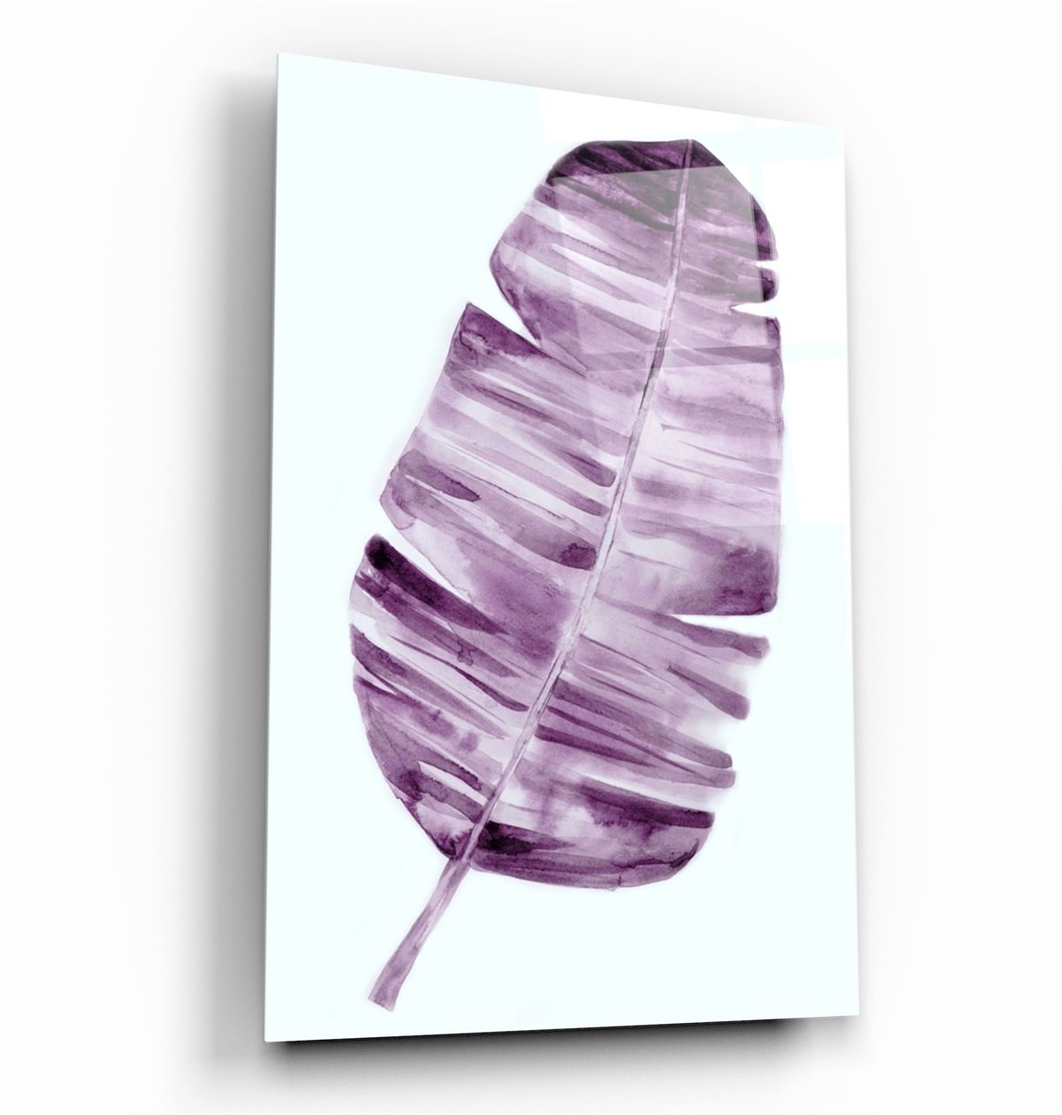 ・"Abstract Purple Leaf"・Glass Wall Art