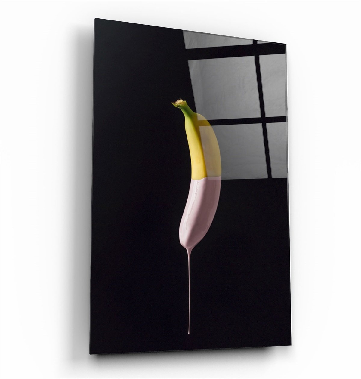 ・« Banane abstraite »・Art mural en verre