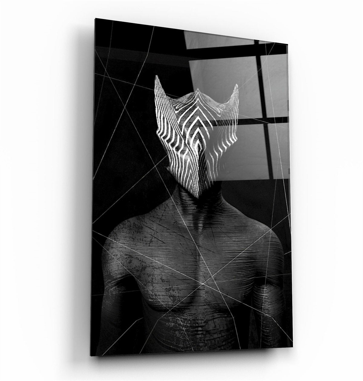 ・"Homme masqué abstrait V1"・Art mural en verre