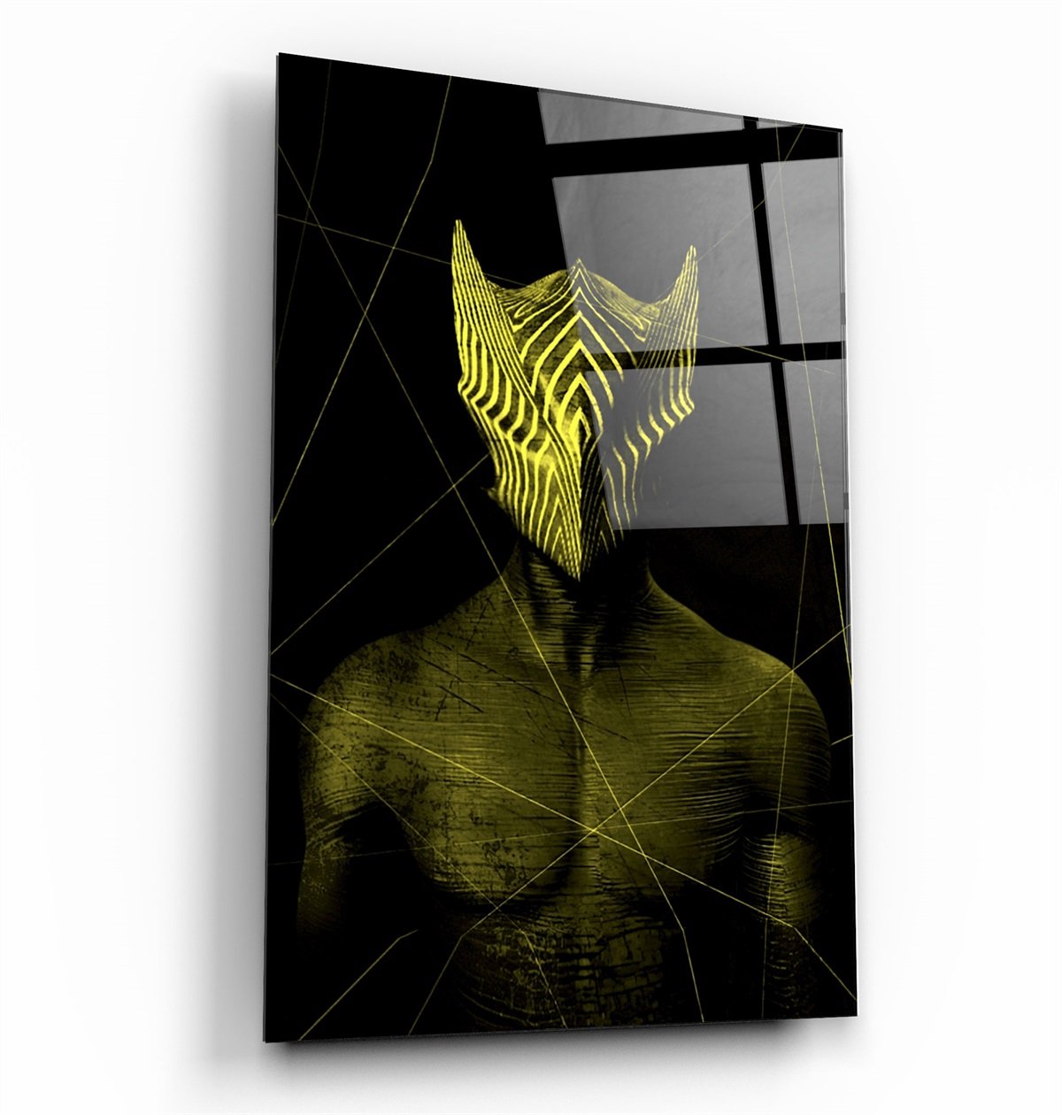 ・"Homme masqué abstrait V3"・Art mural en verre