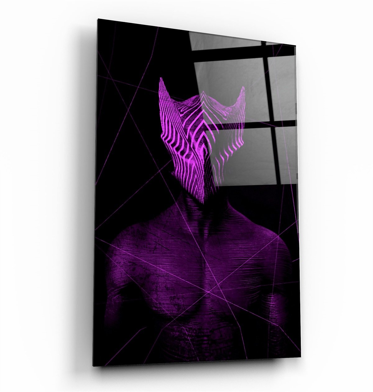 ・„Abstract Masked Man V5“・<tc>Glasbild</tc>