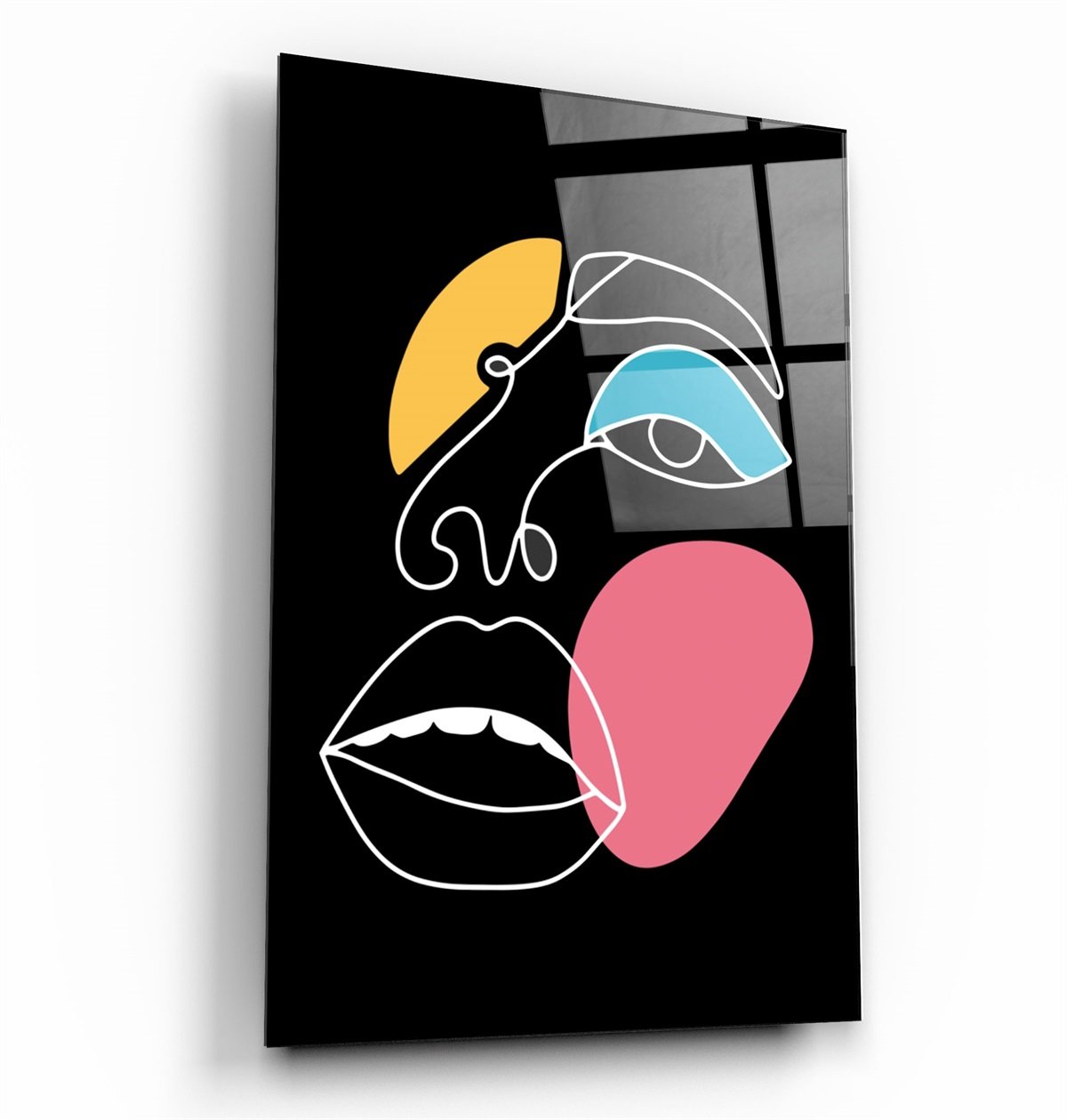 ・« Ligne moderne abstraite V9 »・Art mural en verre
